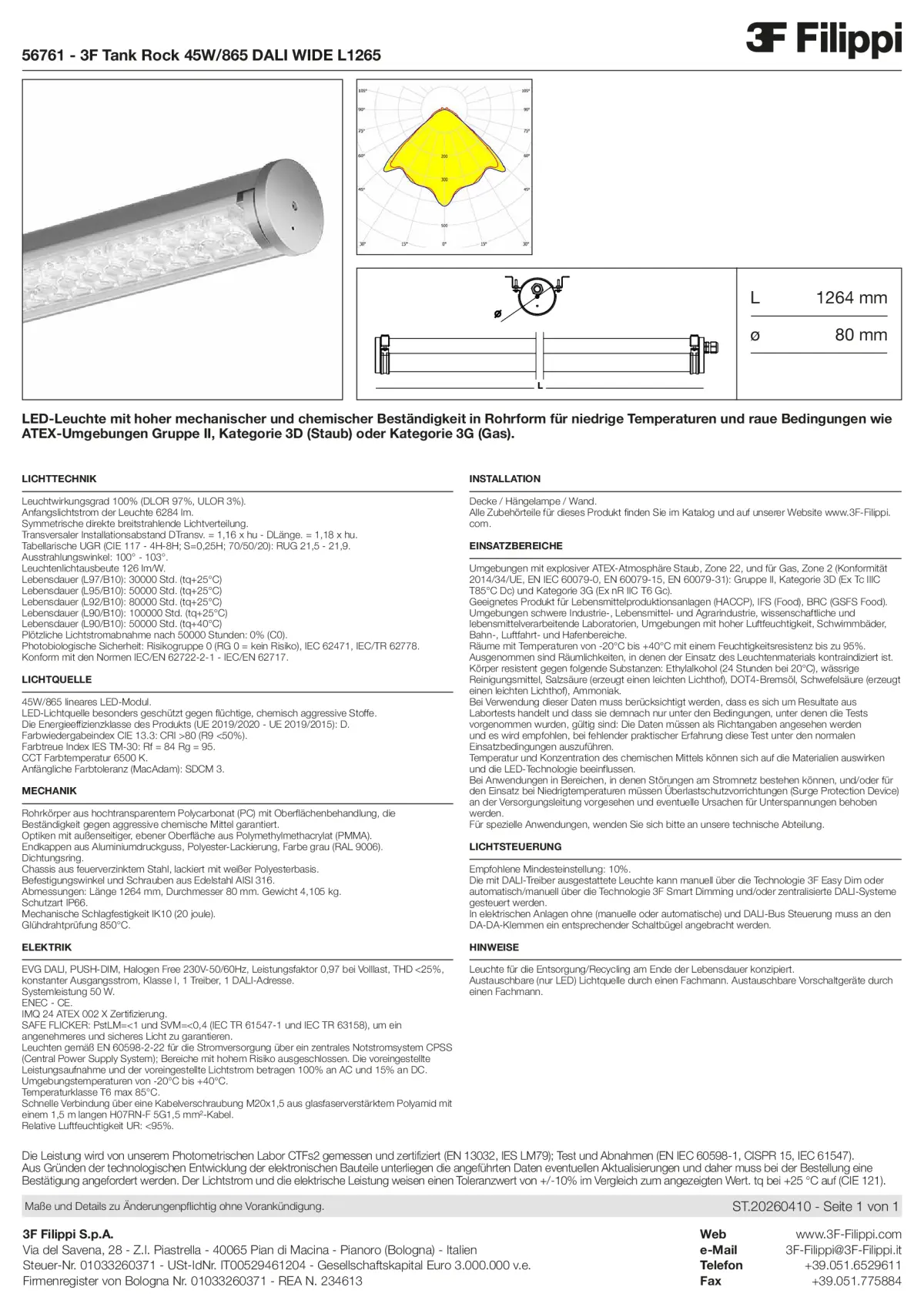 56761 - 3F Tank Rock 45W-865 DALI WIDE L1265 - Datasheet - de