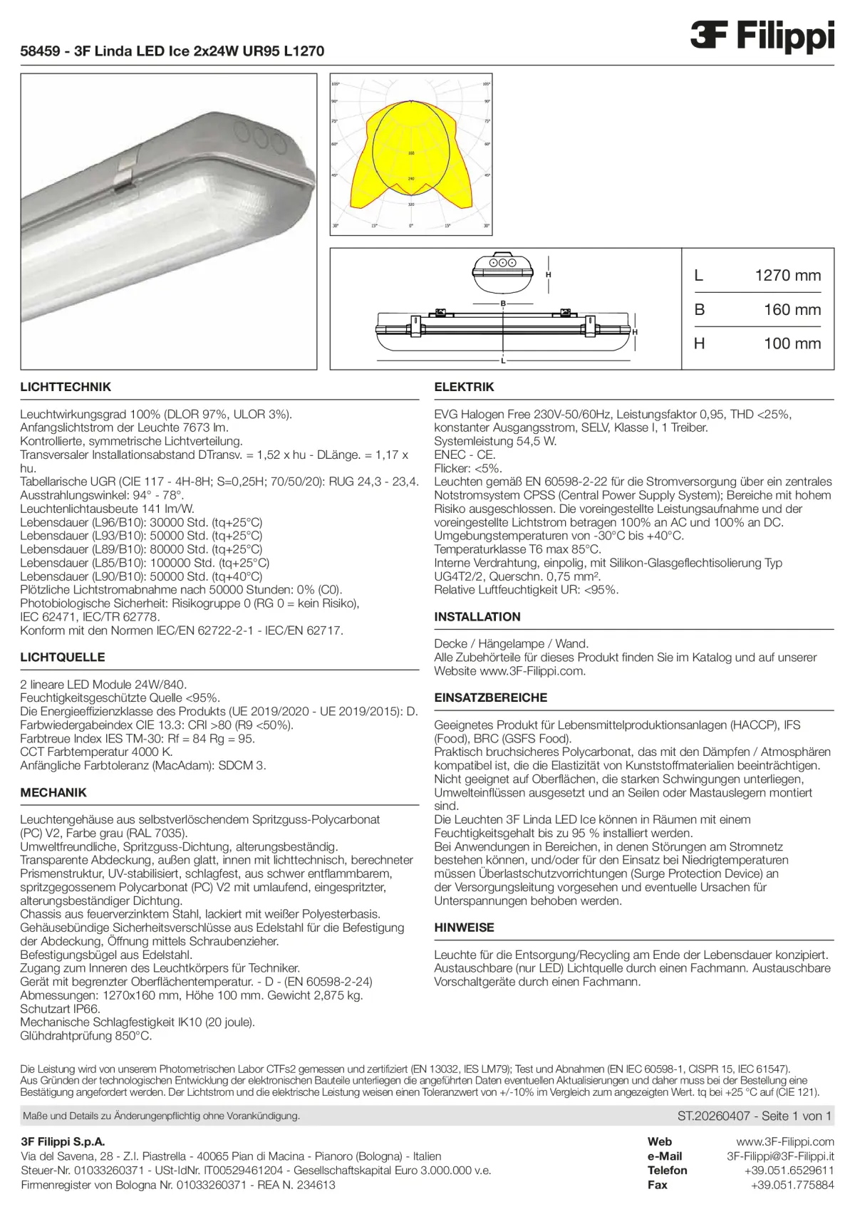 58459 - 3F Linda LED Ice 2x24W UR95 L1270 - Datasheet - de