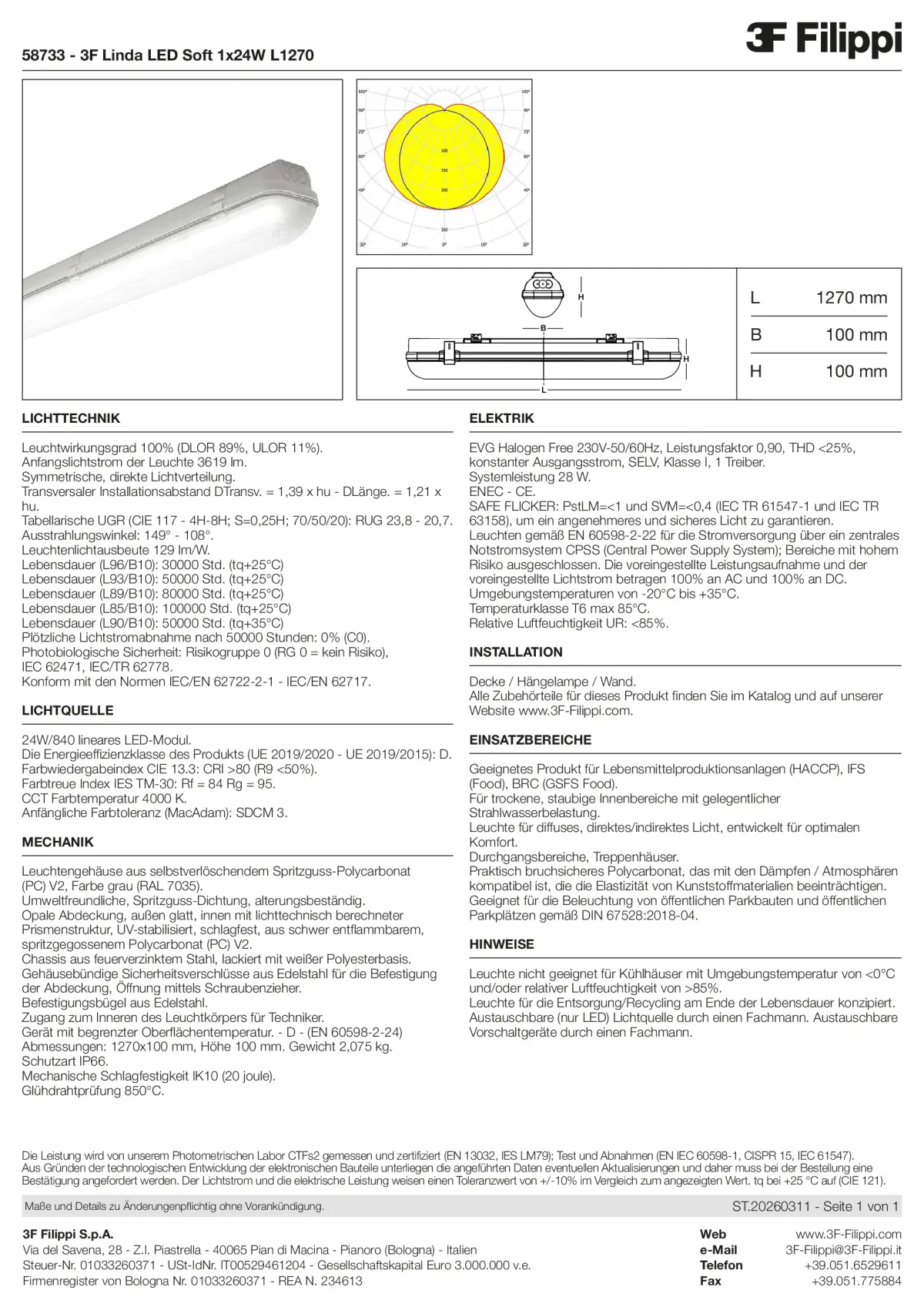 58733 - 3F Linda LED Soft 1x24W L1270 - Datasheet - de