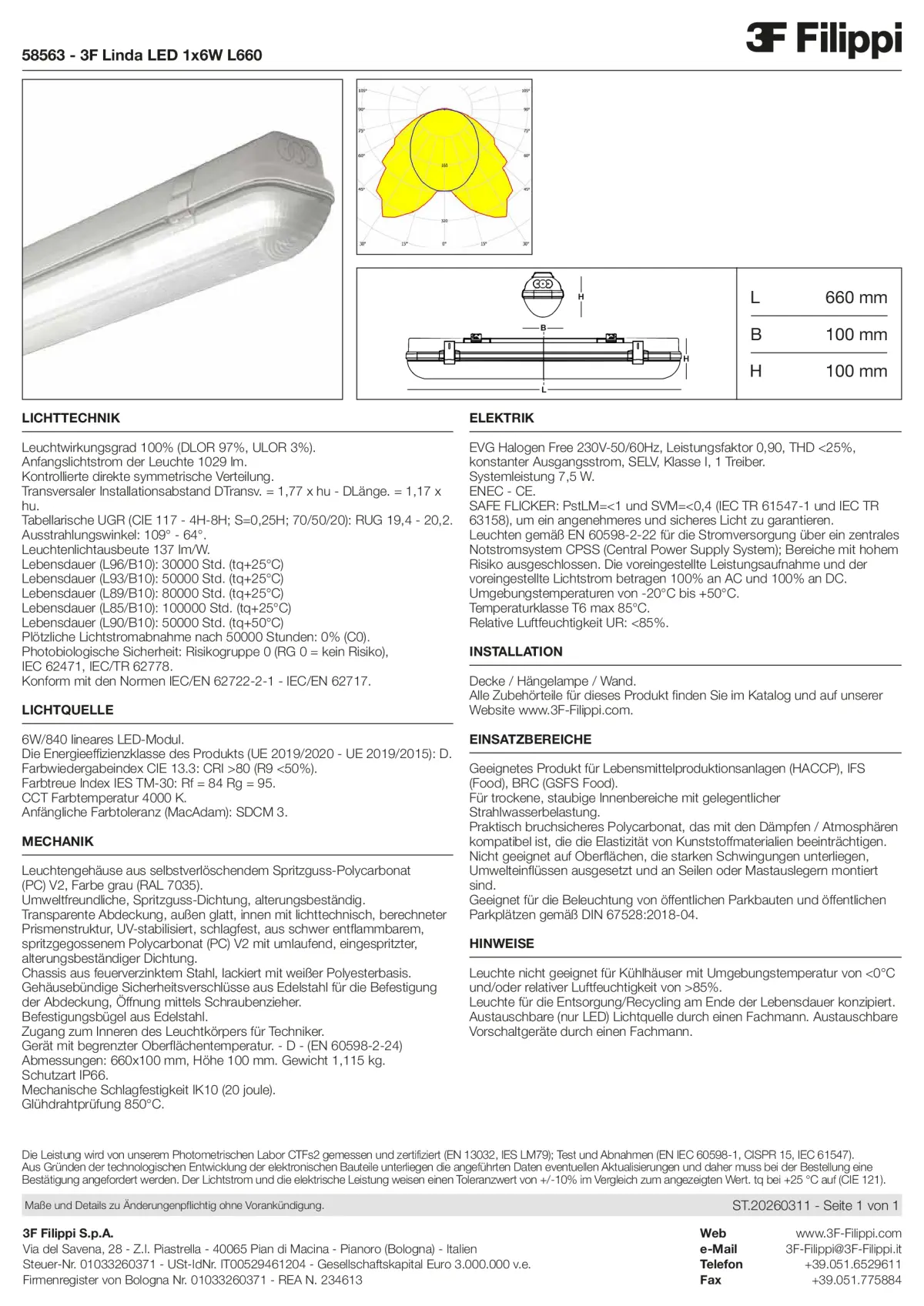58563 - 3F Linda LED 1x6W L660 - Datasheet - de