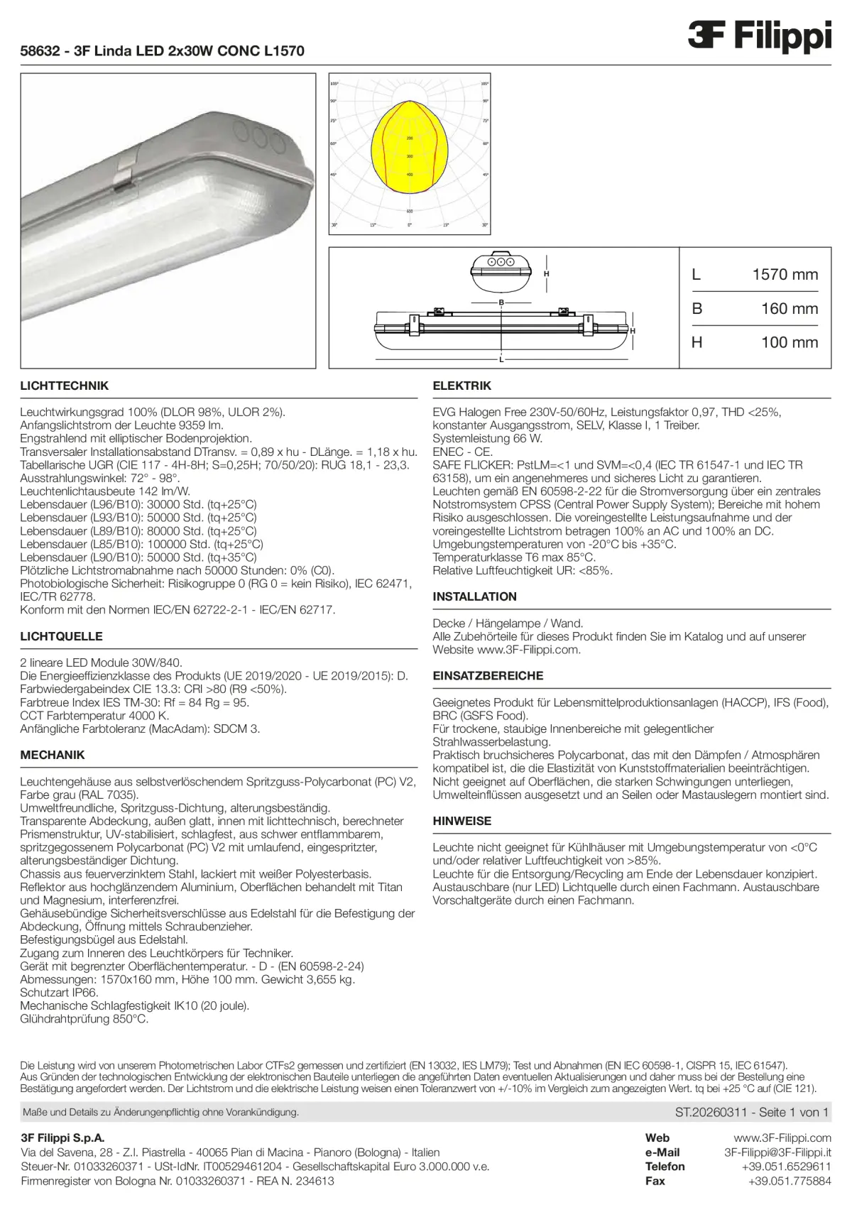 58632 - 3F Linda LED 2x30W CONC L1570 - Datasheet - de
