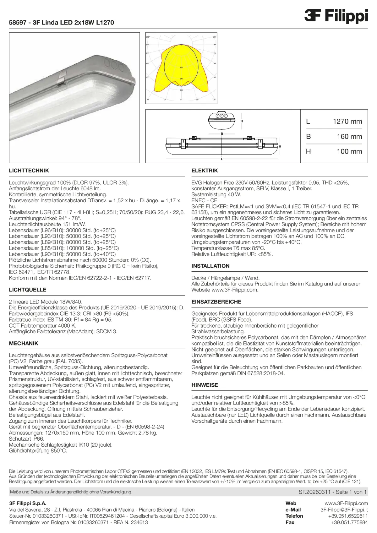 58597 - 3F Linda LED 2x18W L1270 - Datasheet - de