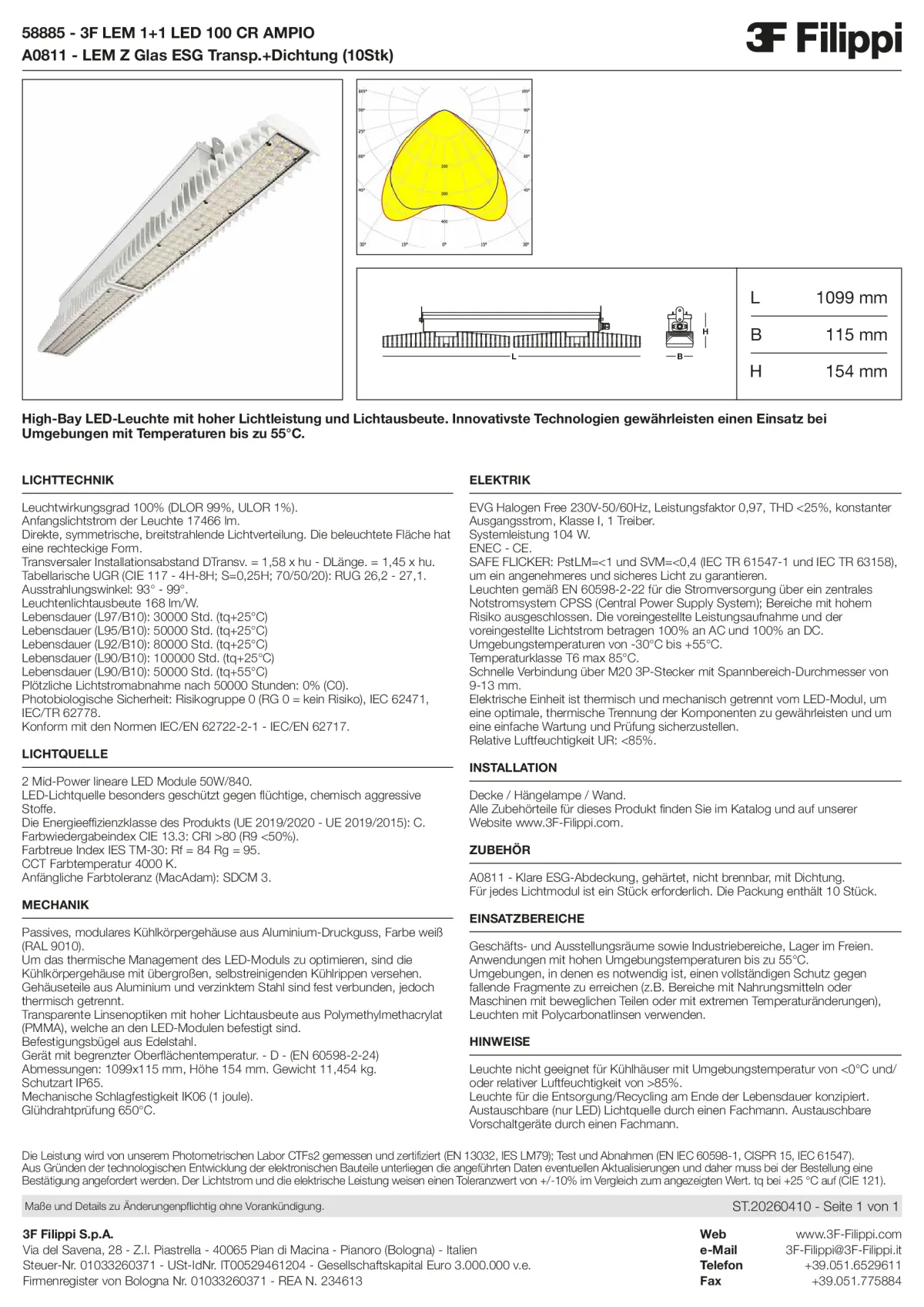 58885+A0811 - 3F LEM 1+1 LED 100 CR AMPIO + VT - Datasheet - de