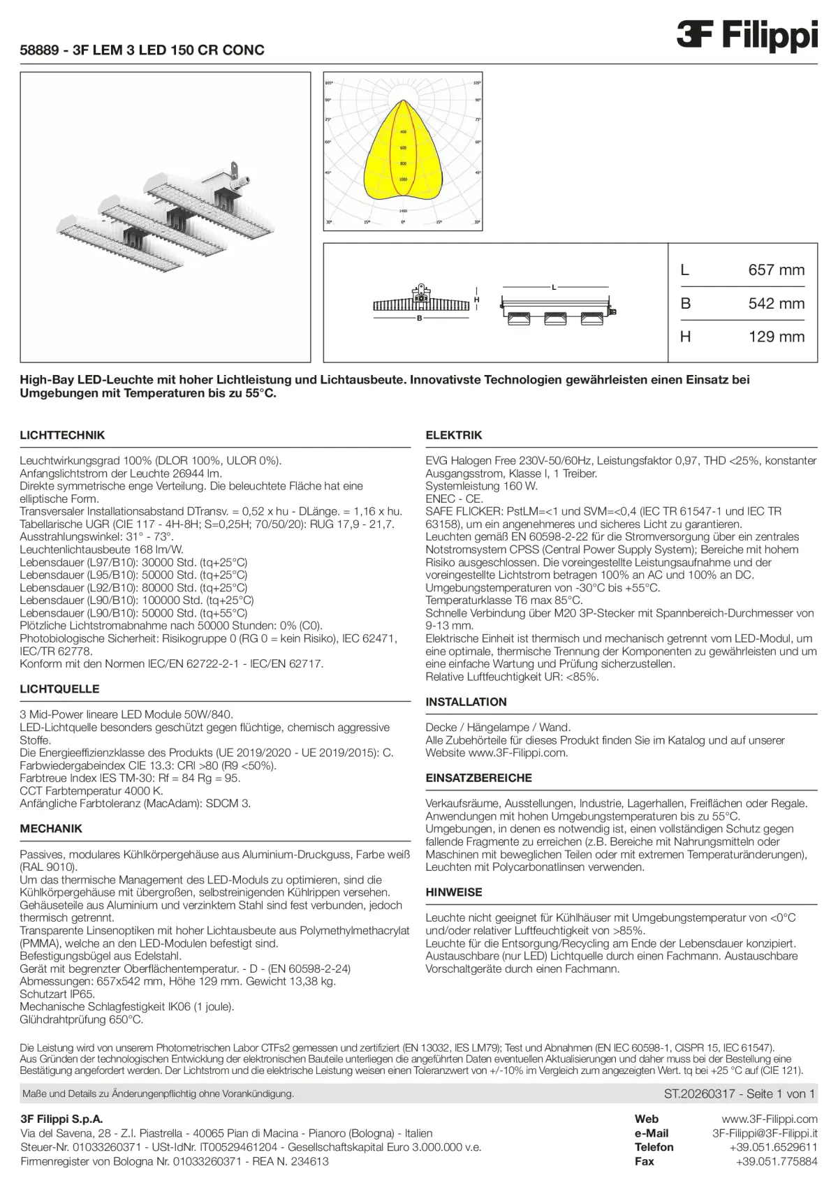 58889 - 3F LEM 3 LED 150 CR CONC - Datasheet - de