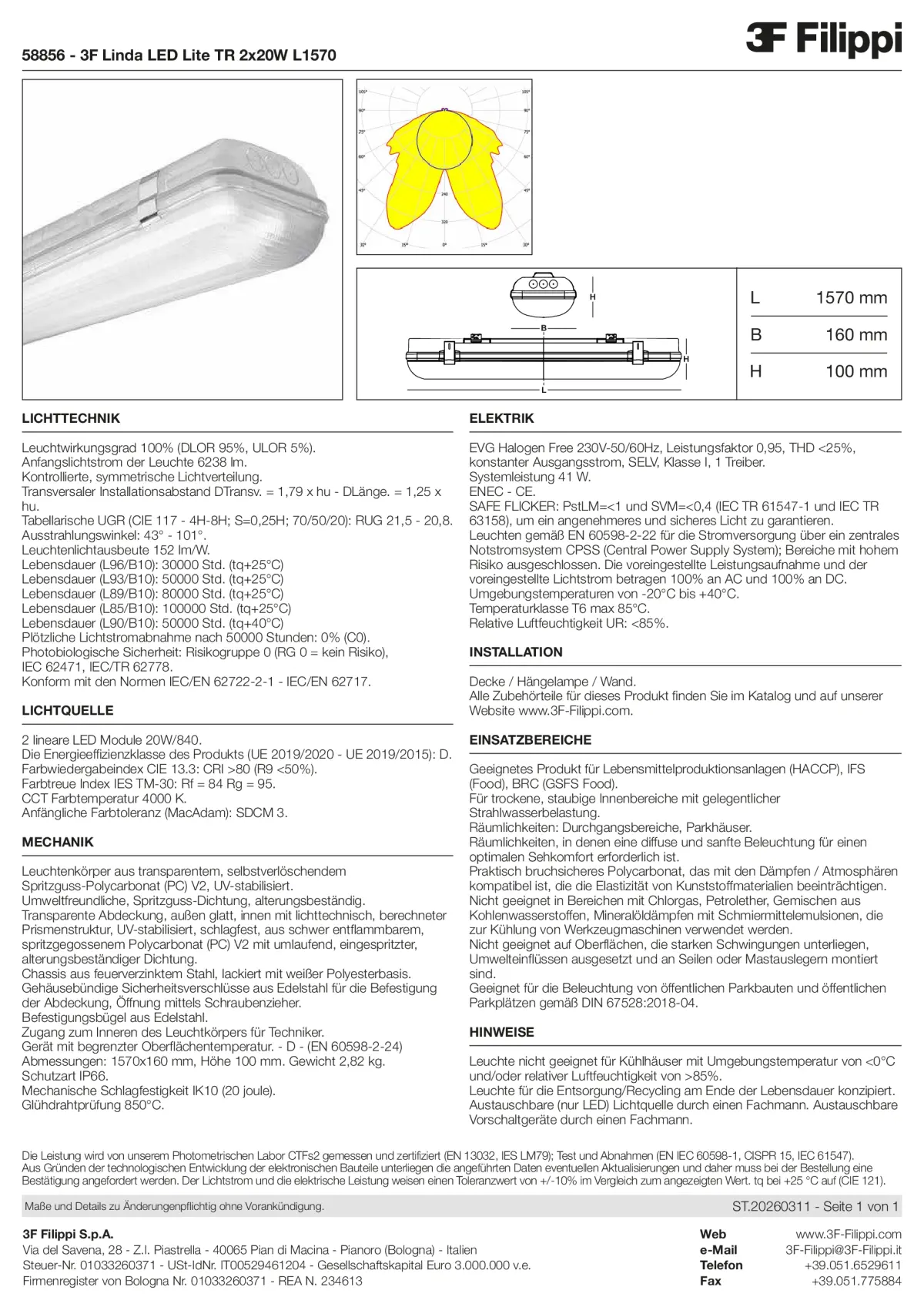 58856 - 3F Linda LED Lite TR 2x20W L1570 - Datasheet - de