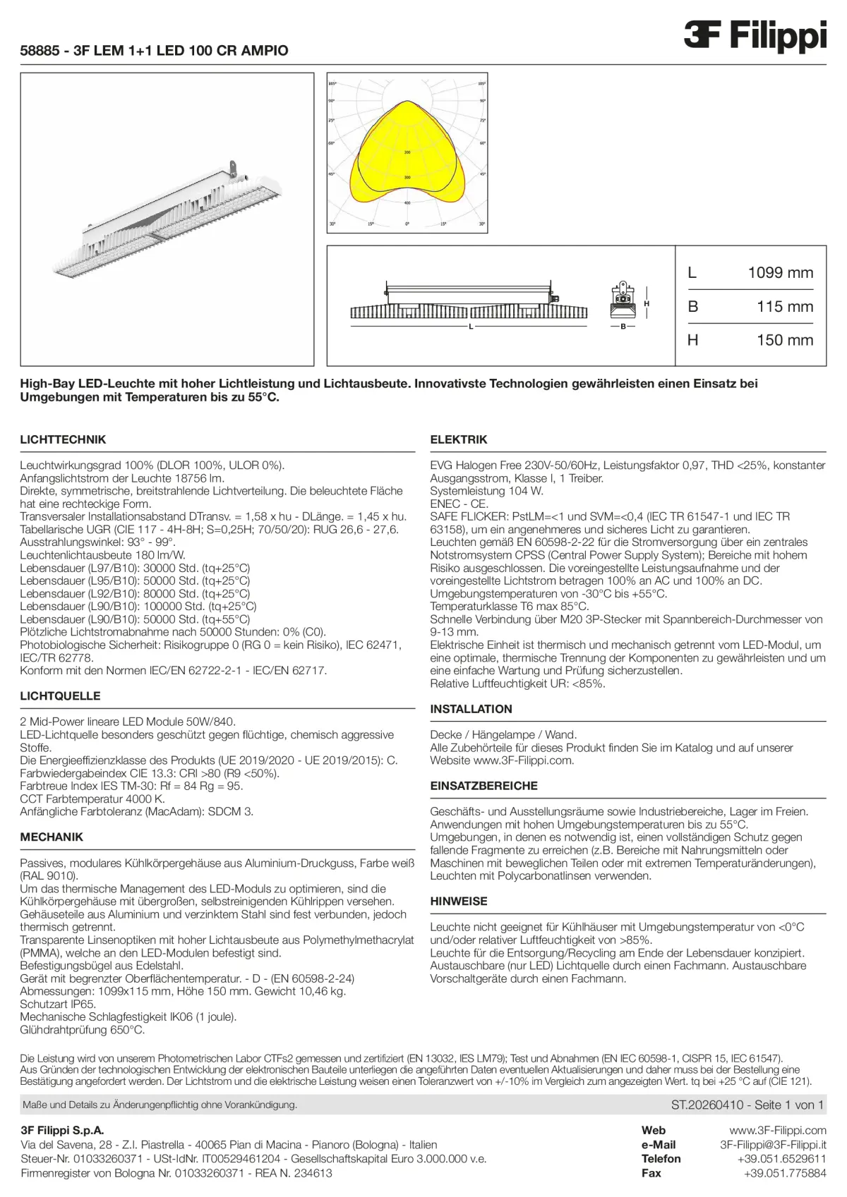 58885 - 3F LEM 1+1 LED 100 CR AMPIO - Datasheet - de