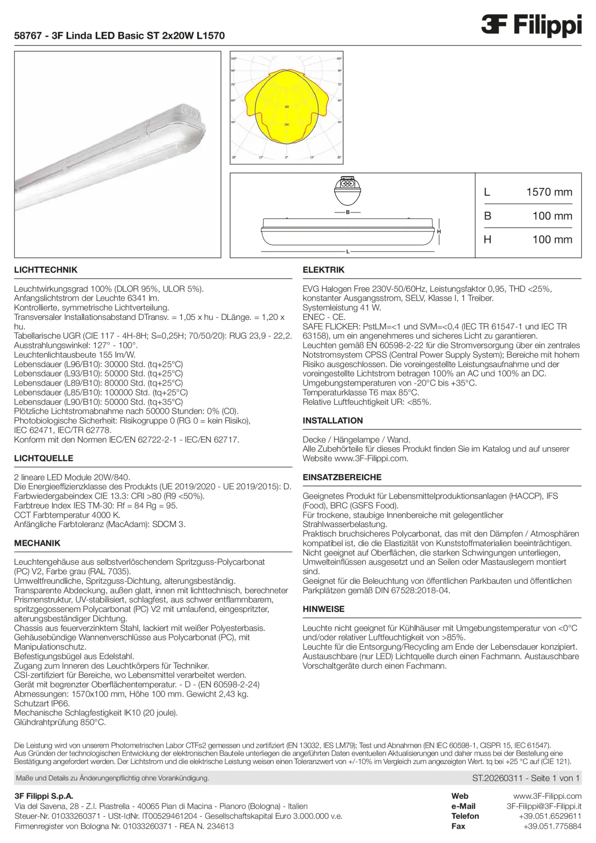58767 - 3F Linda LED Basic ST 2x20W L1570 - Datasheet - de