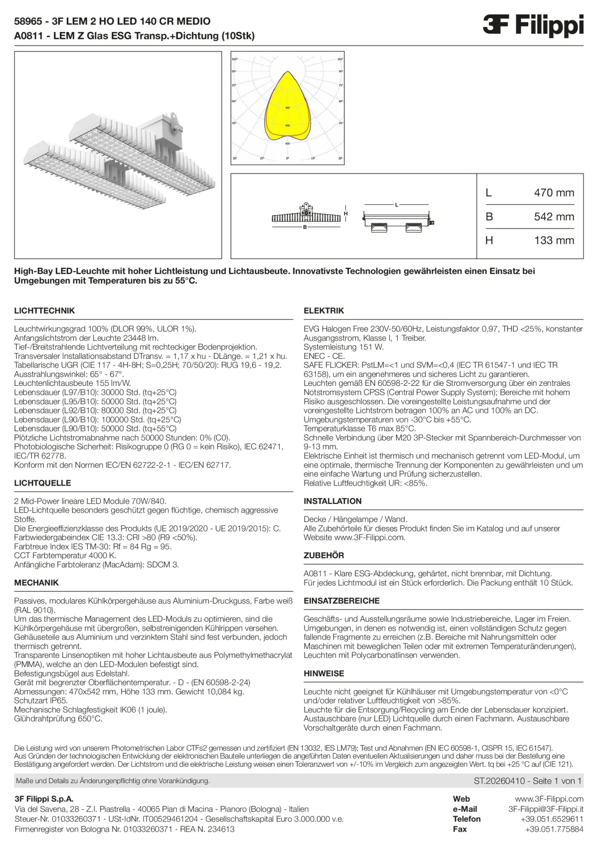 58965+A0811 - 3F LEM 2 HO LED 140 CR MEDIO + VT - Datasheet - de