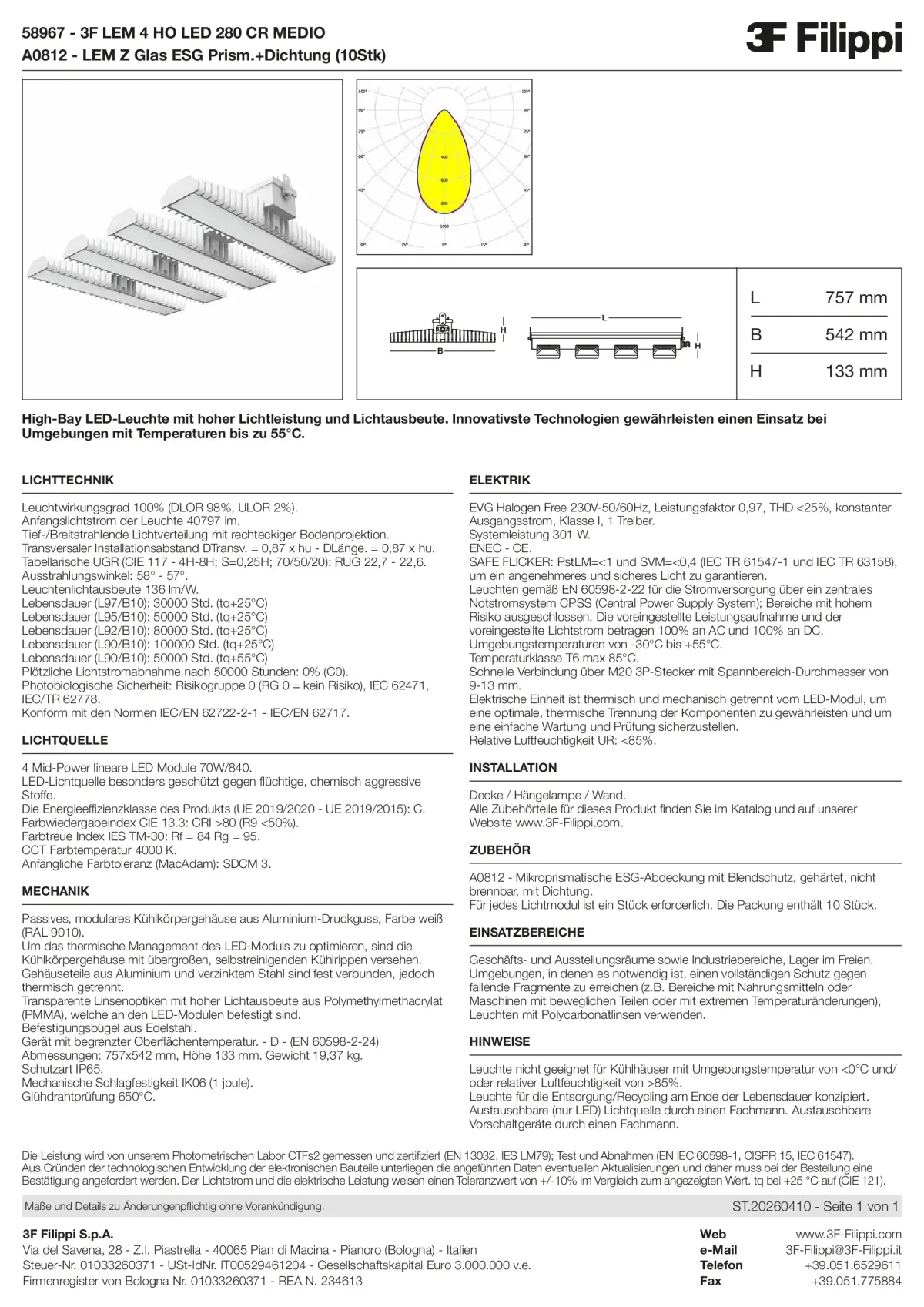 58967+A0812 - 3F LEM 4 HO LED 280 CR MEDIO + VS - Datasheet - de