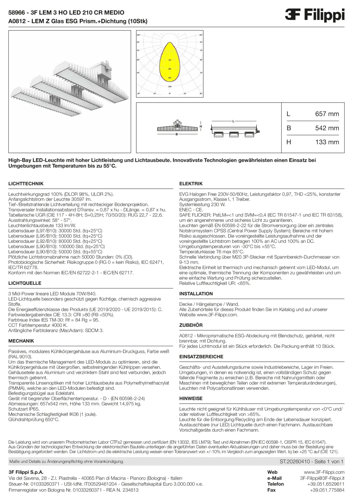 58966+A0812 - 3F LEM 3 HO LED 210 CR MEDIO + VS - Datasheet - de
