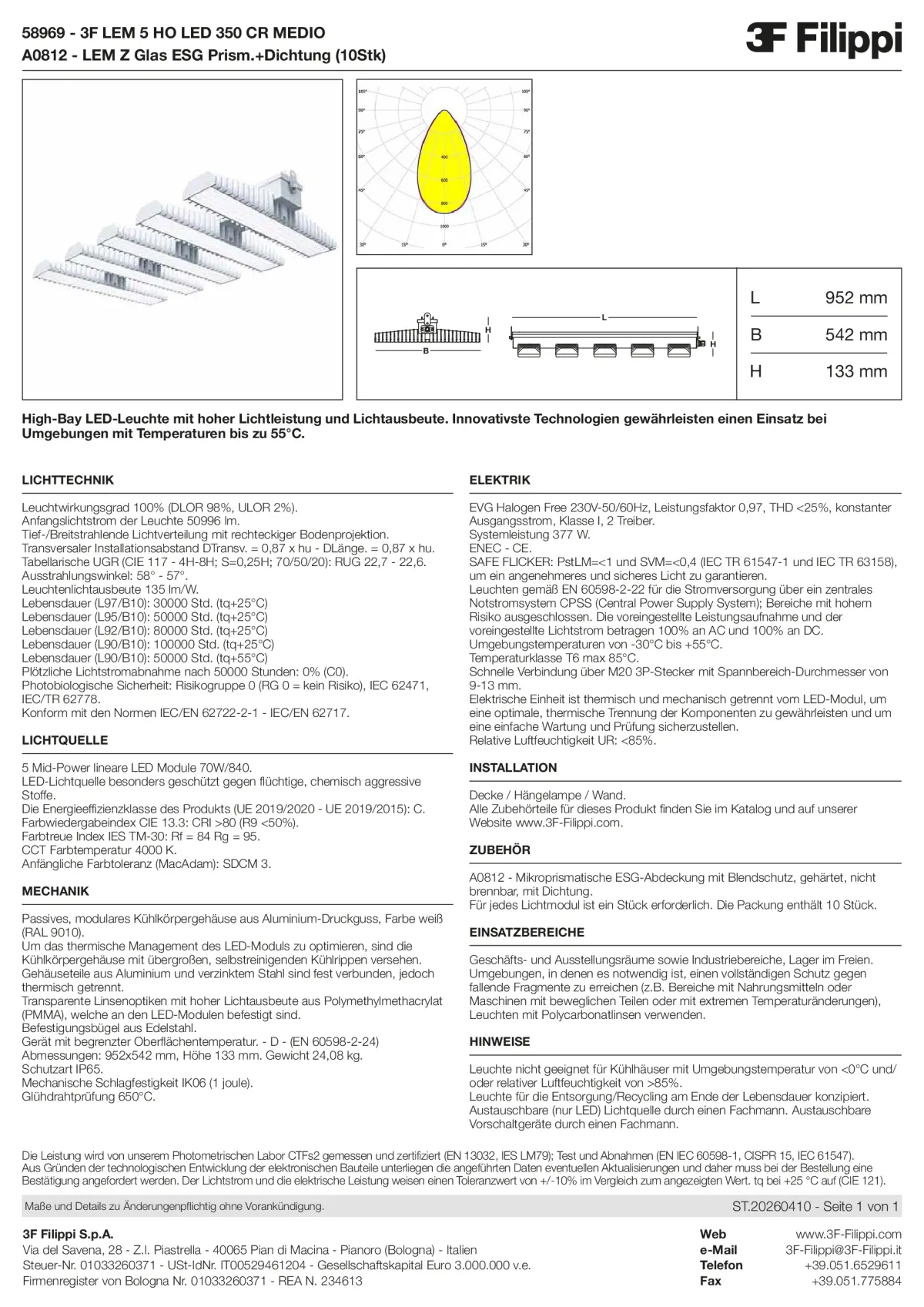 58969+A0812 - 3F LEM 5 HO LED 350 CR MEDIO + VS - Datasheet - de
