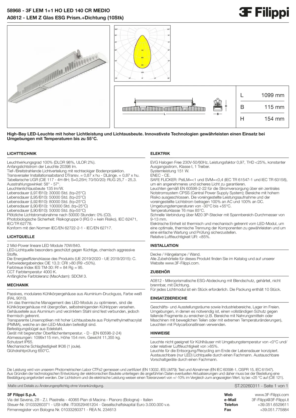 58968+A0812 - 3F LEM 1+1 HO LED 140 CR MEDIO + VS - Datasheet - de