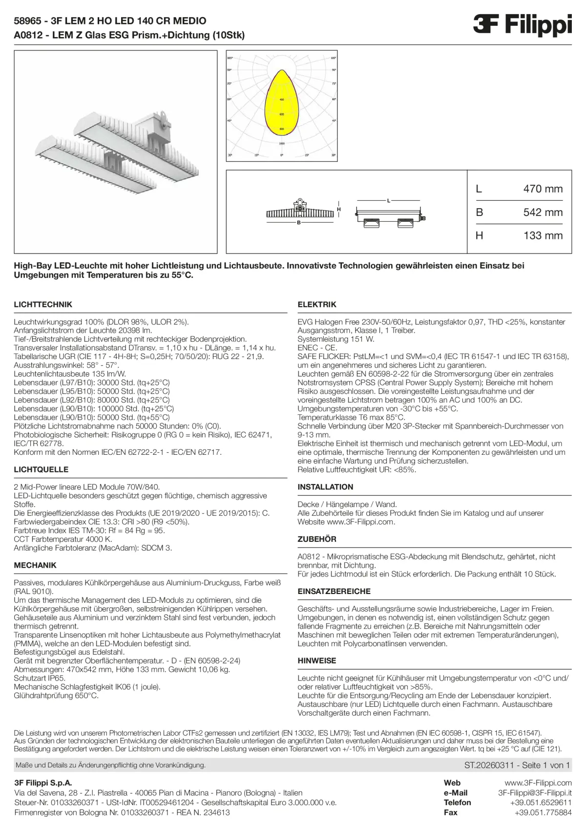 58965+A0812 - 3F LEM 2 HO LED 140 CR MEDIO + VS - Datasheet - de