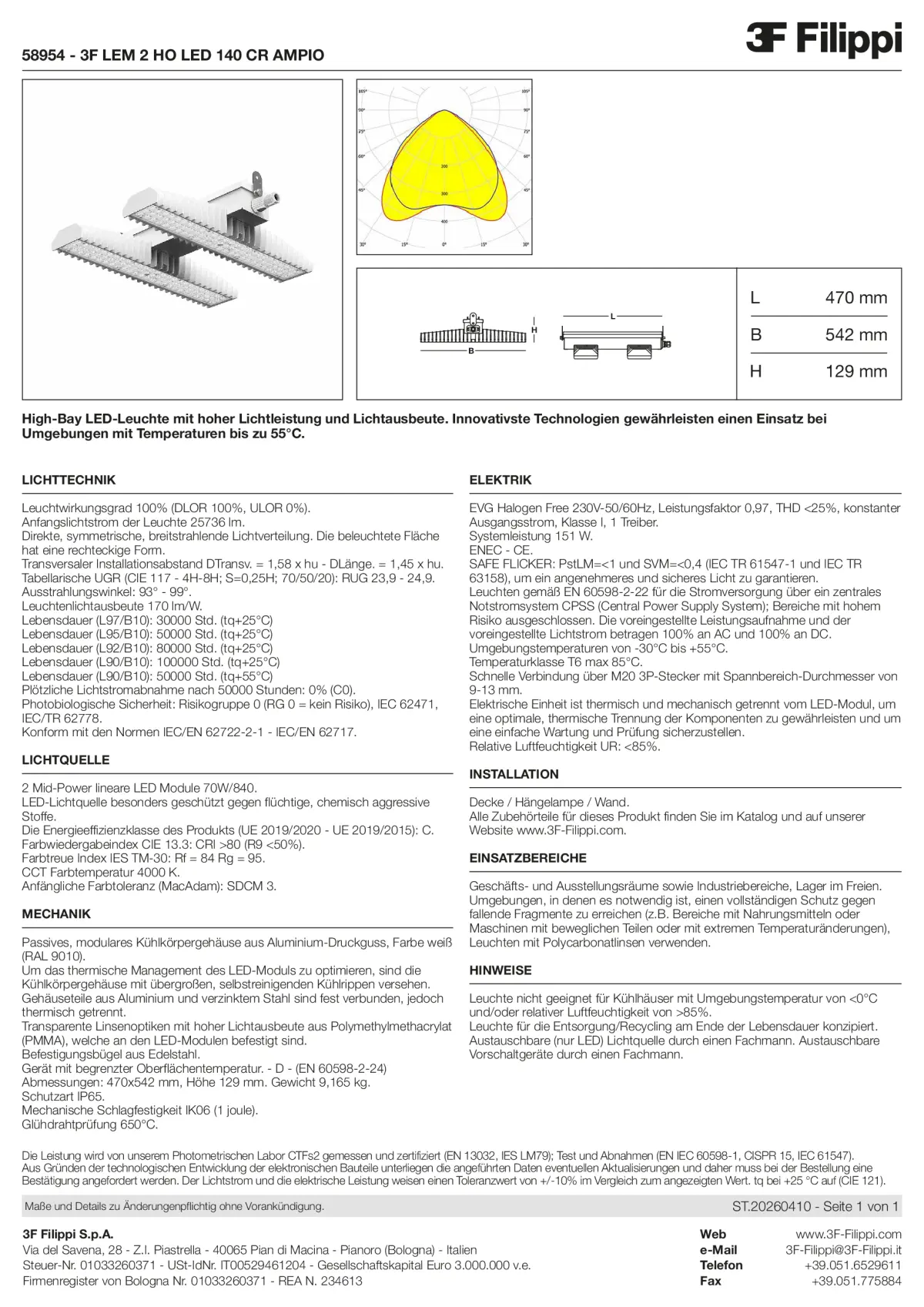 58954 - 3F LEM 2 HO LED 140 CR AMPIO - Datasheet - de