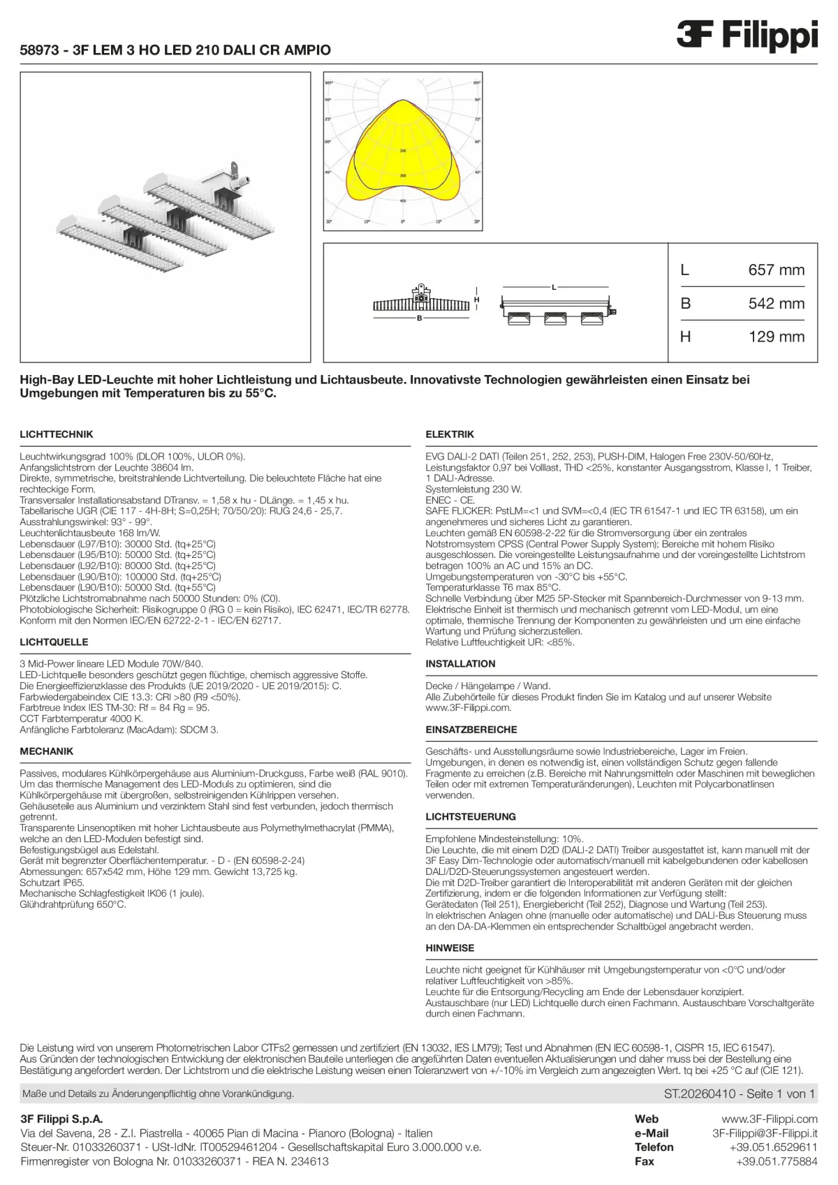 58973 - 3F LEM 3 HO LED 210 DALI CR AMPIO - Datasheet - de
