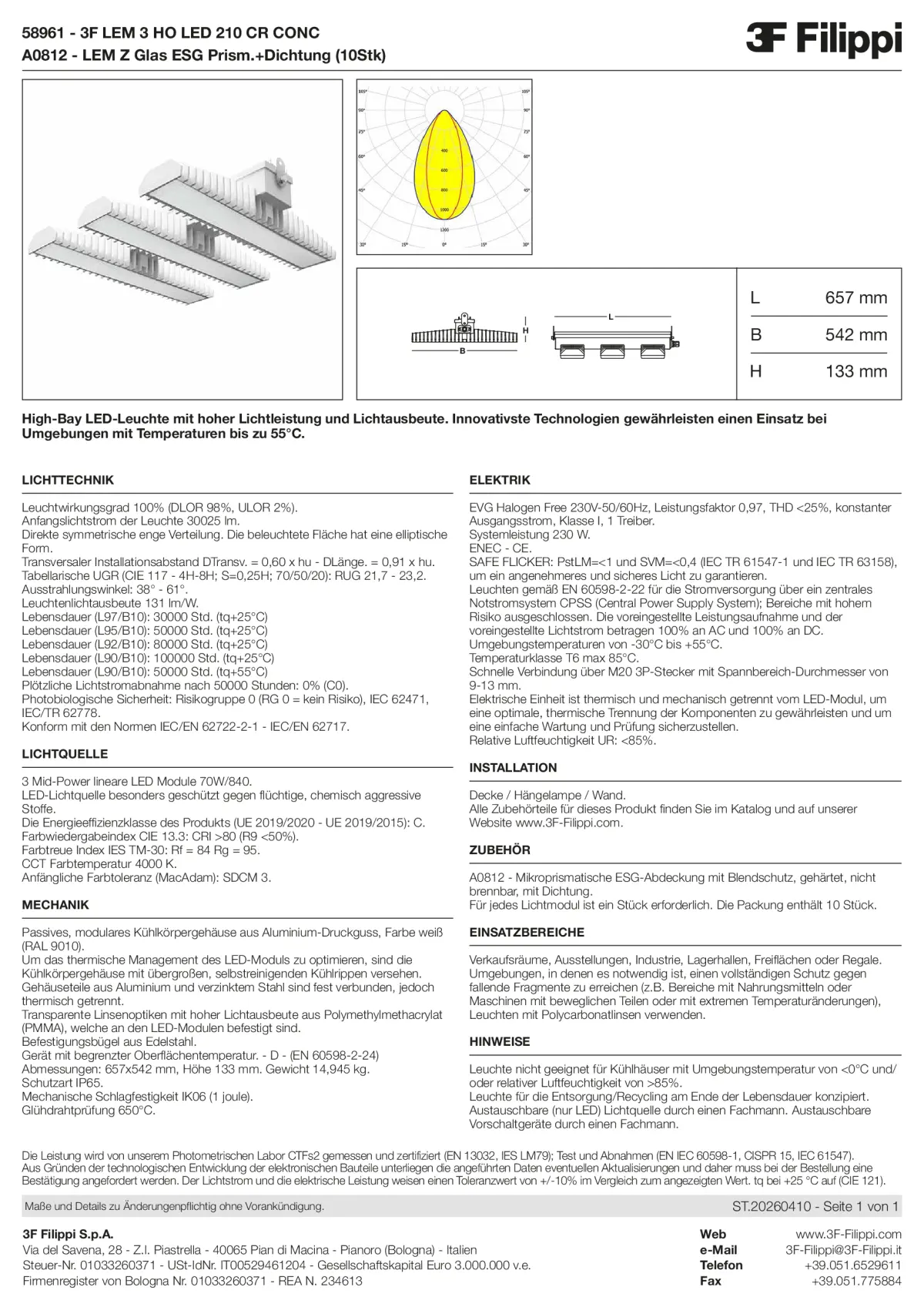 58961+A0812 - 3F LEM 3 HO LED 210 CR CONC + VS - Datasheet - de