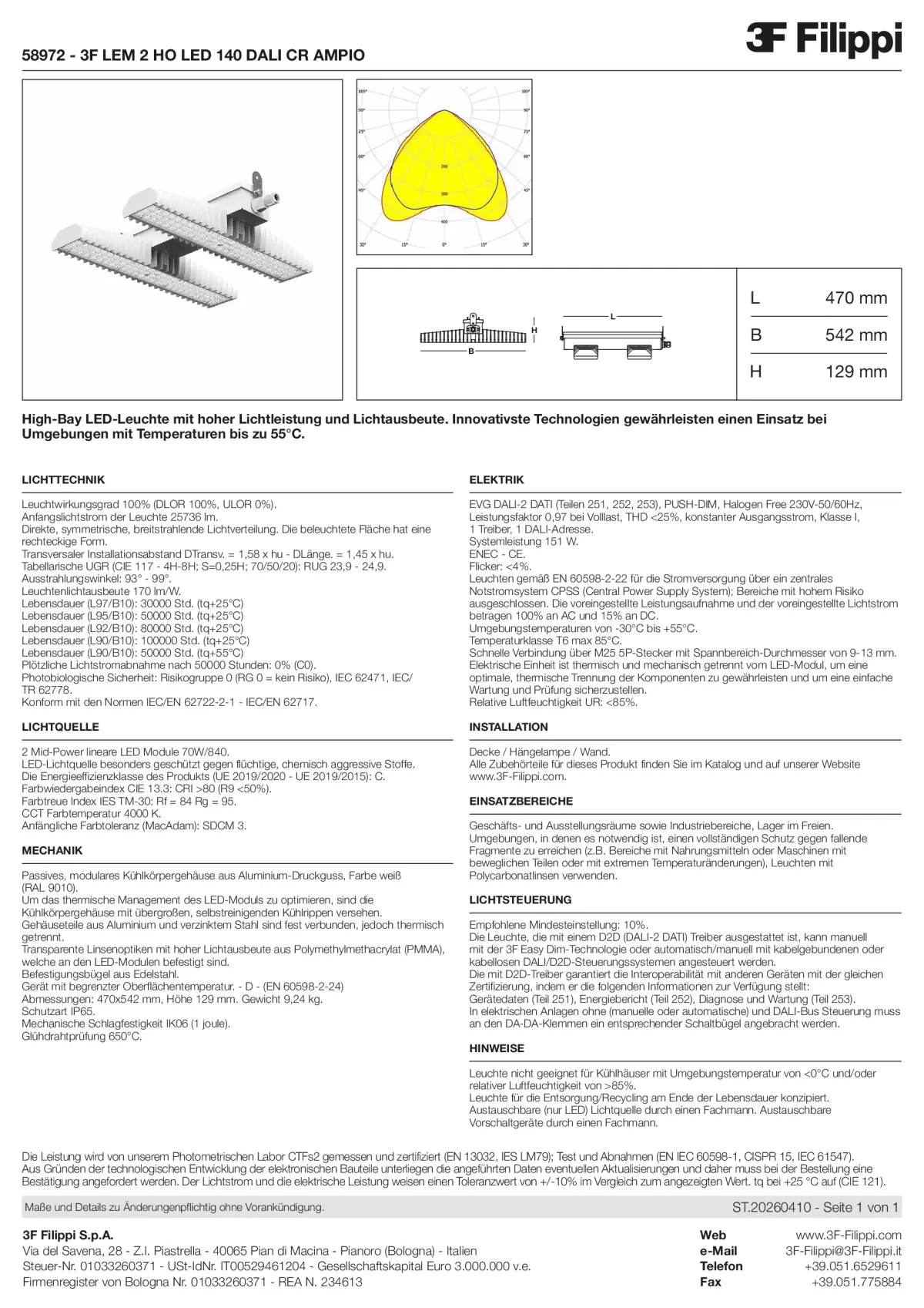 58972 - 3F LEM 2 HO LED 140 DALI CR AMPIO - Datasheet - de