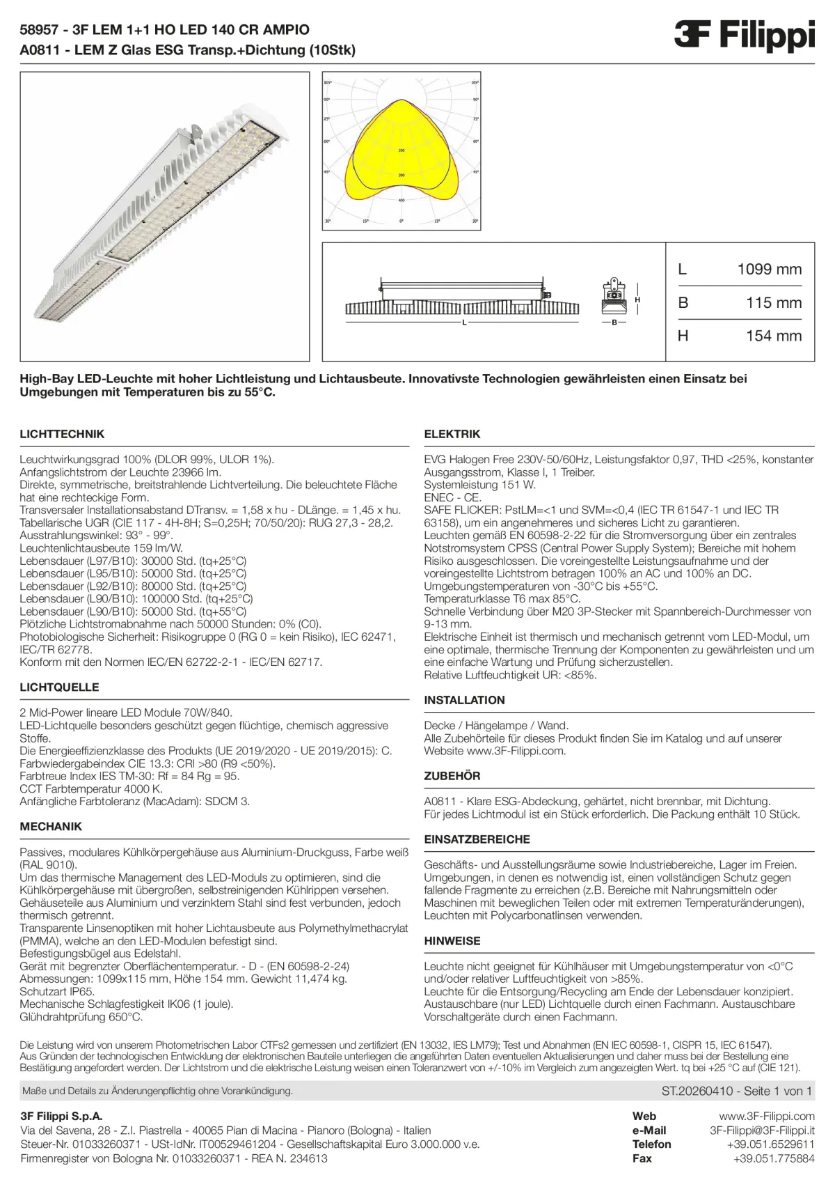 58957+A0811 - 3F LEM 1+1 HO LED 140 CR AMPIO + VT - Datasheet - de