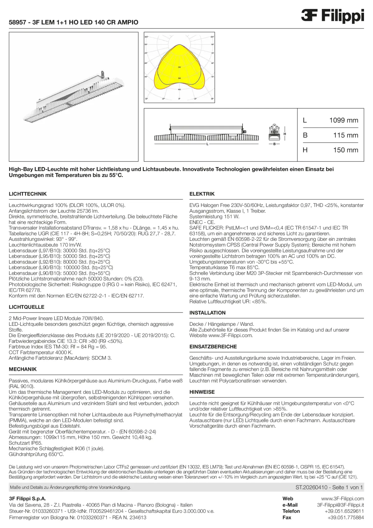 58957 - 3F LEM 1+1 HO LED 140 CR AMPIO - Datasheet - de