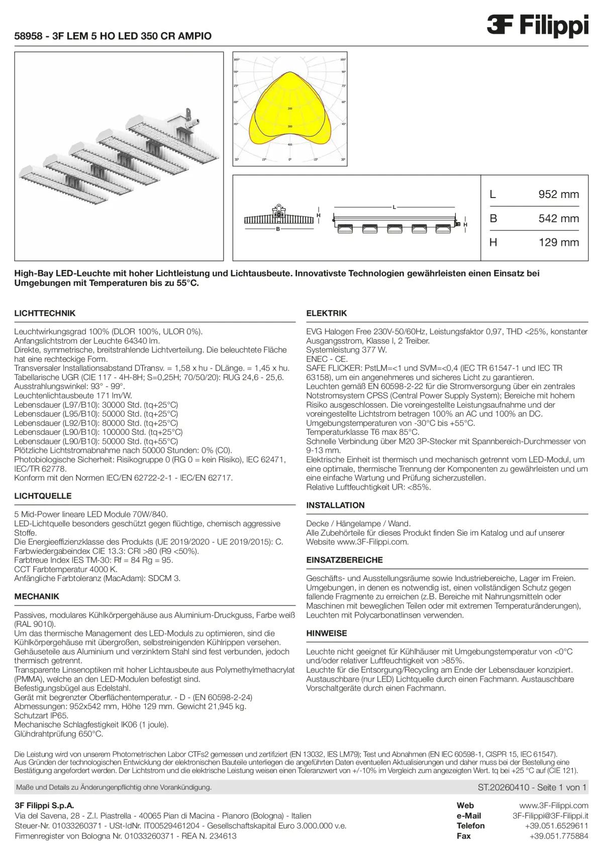 58958 - 3F LEM 5 HO LED 350 CR AMPIO - Datasheet - de