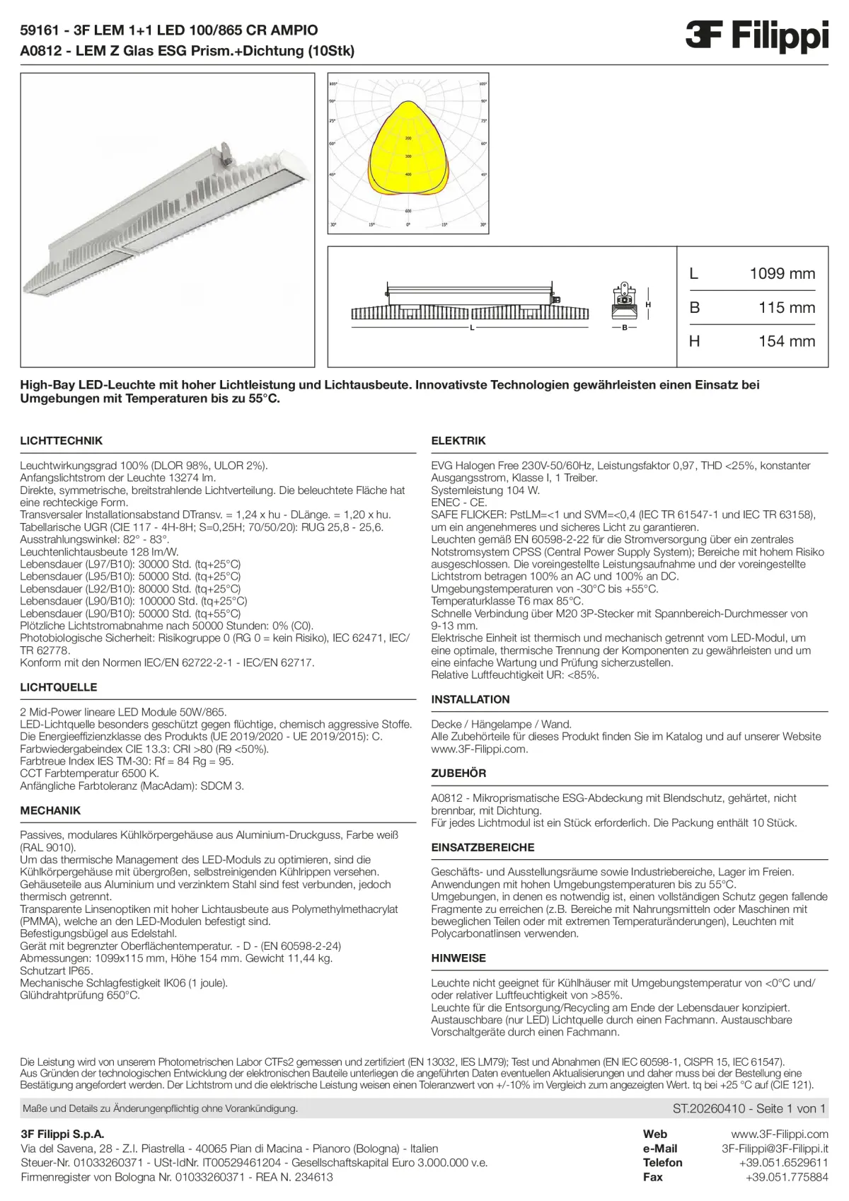 59161+A0812 - 3F LEM 1+1 LED 100-865 CR AMPIO + VS - Datasheet - de