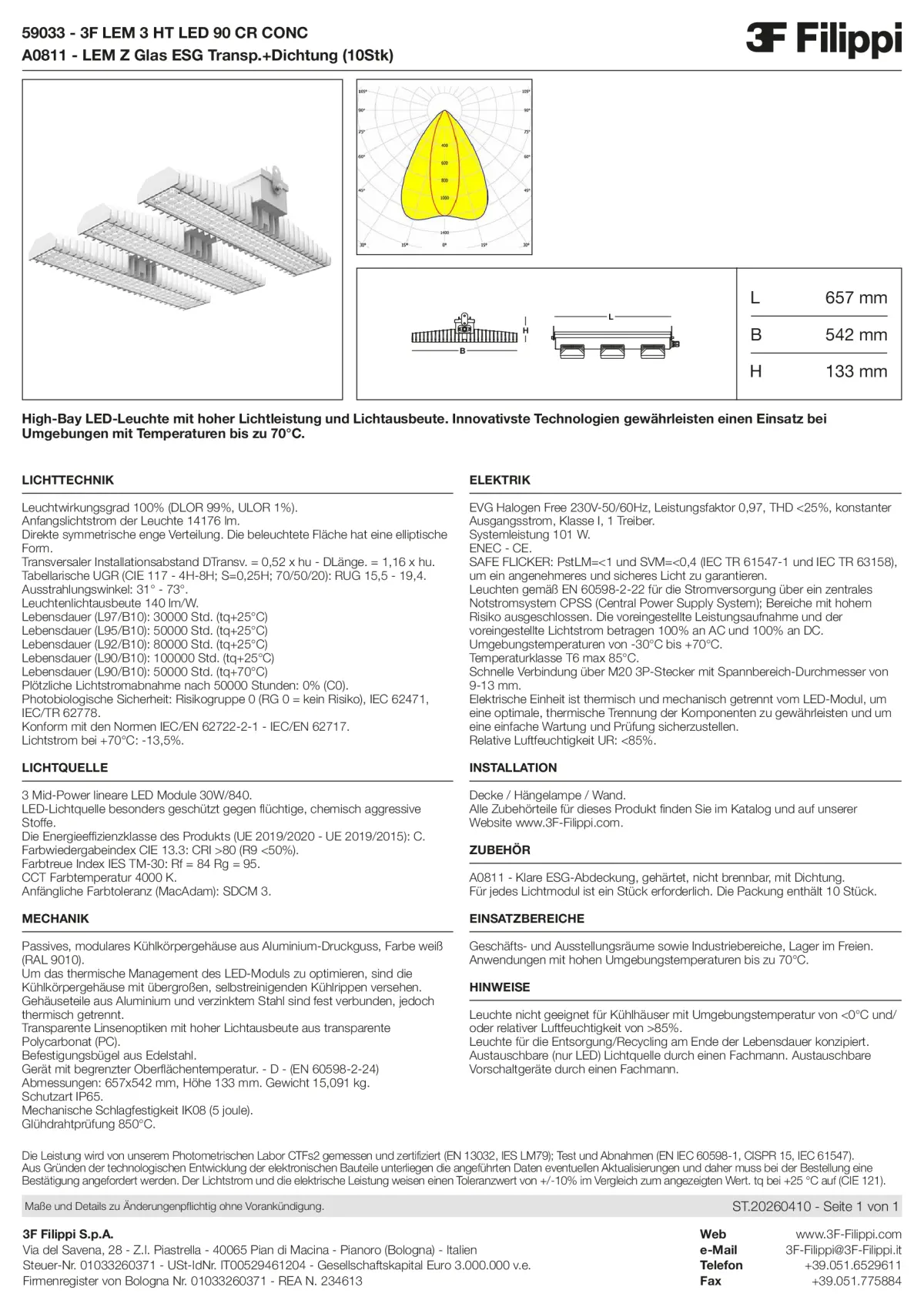 59033+A0811 - 3F LEM 3 HT LED 90 CR CONC + VT - Datasheet - de