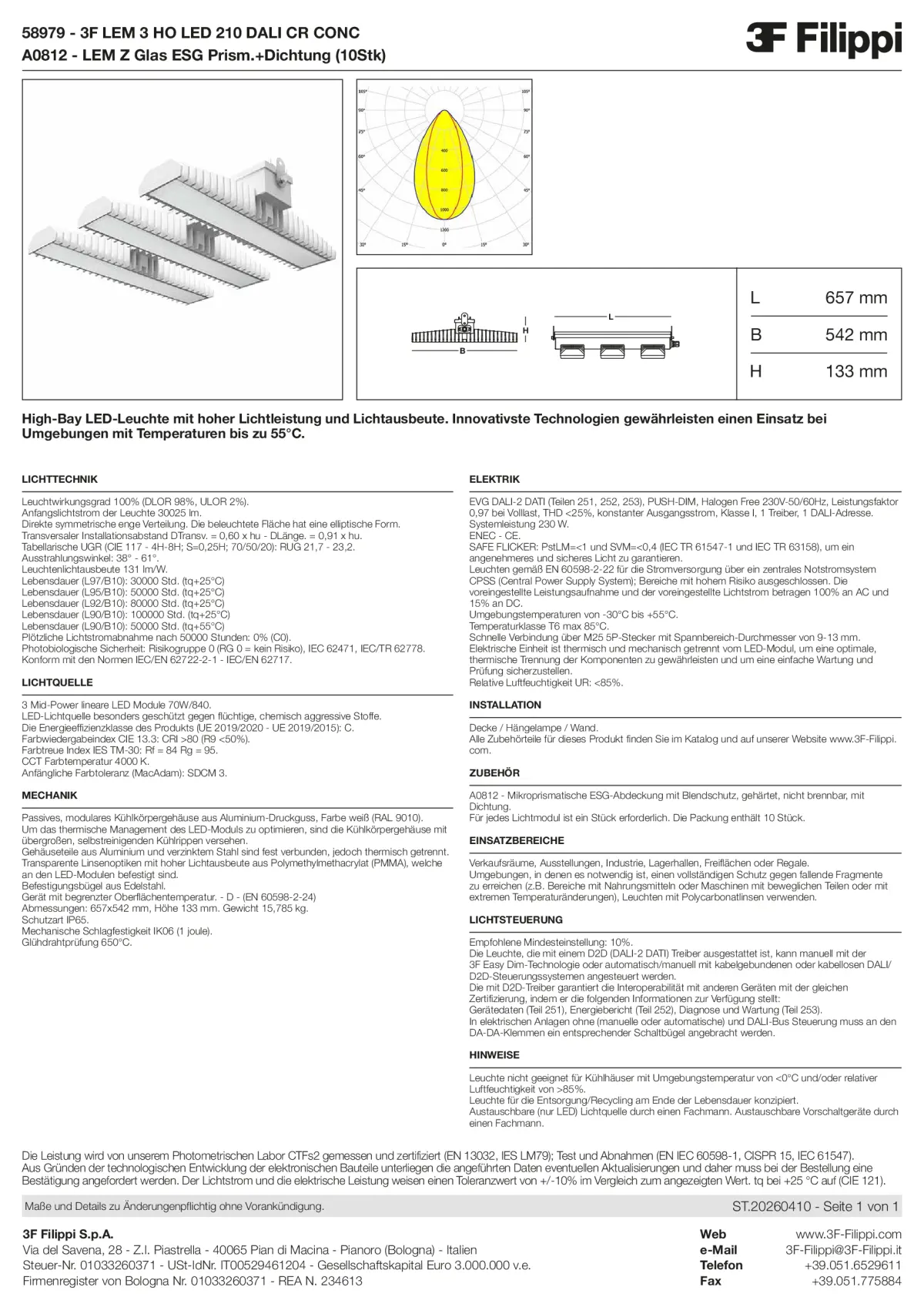 58979+A0812 - 3F LEM 3 HO LED 210 DALI CR CONC + VS - Datasheet - de