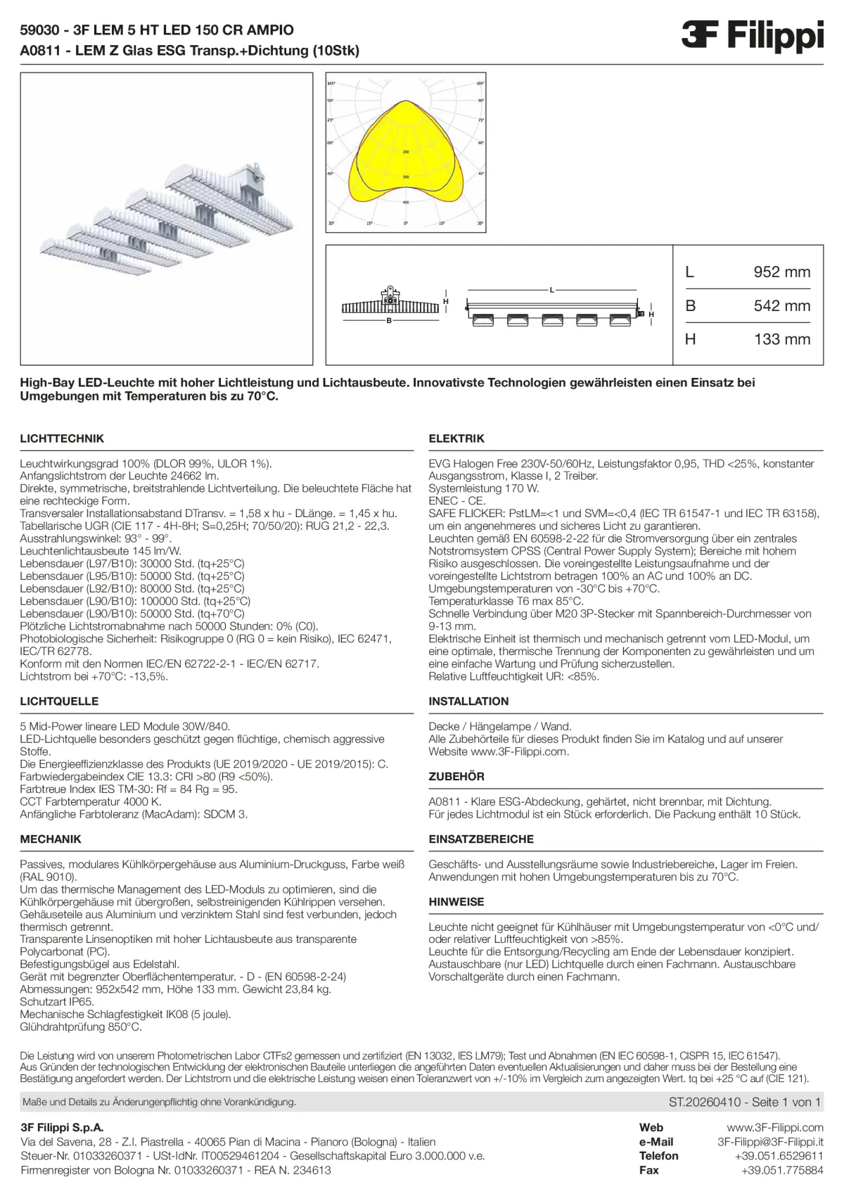 59030+A0811 - 3F LEM 5 HT LED 150 CR AMPIO + VT - Datasheet - de