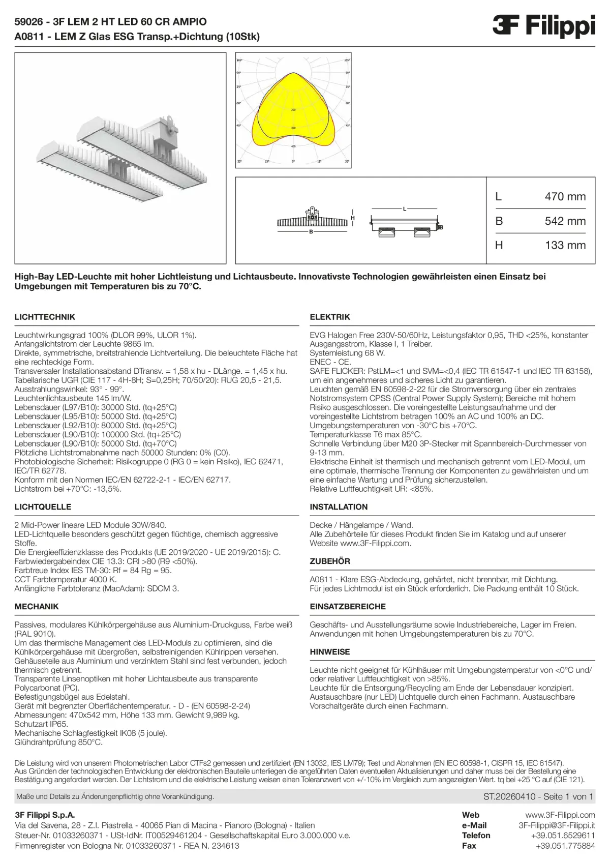 59026+A0811 - 3F LEM 2 HT LED 60 CR AMPIO + VT - Datasheet - de