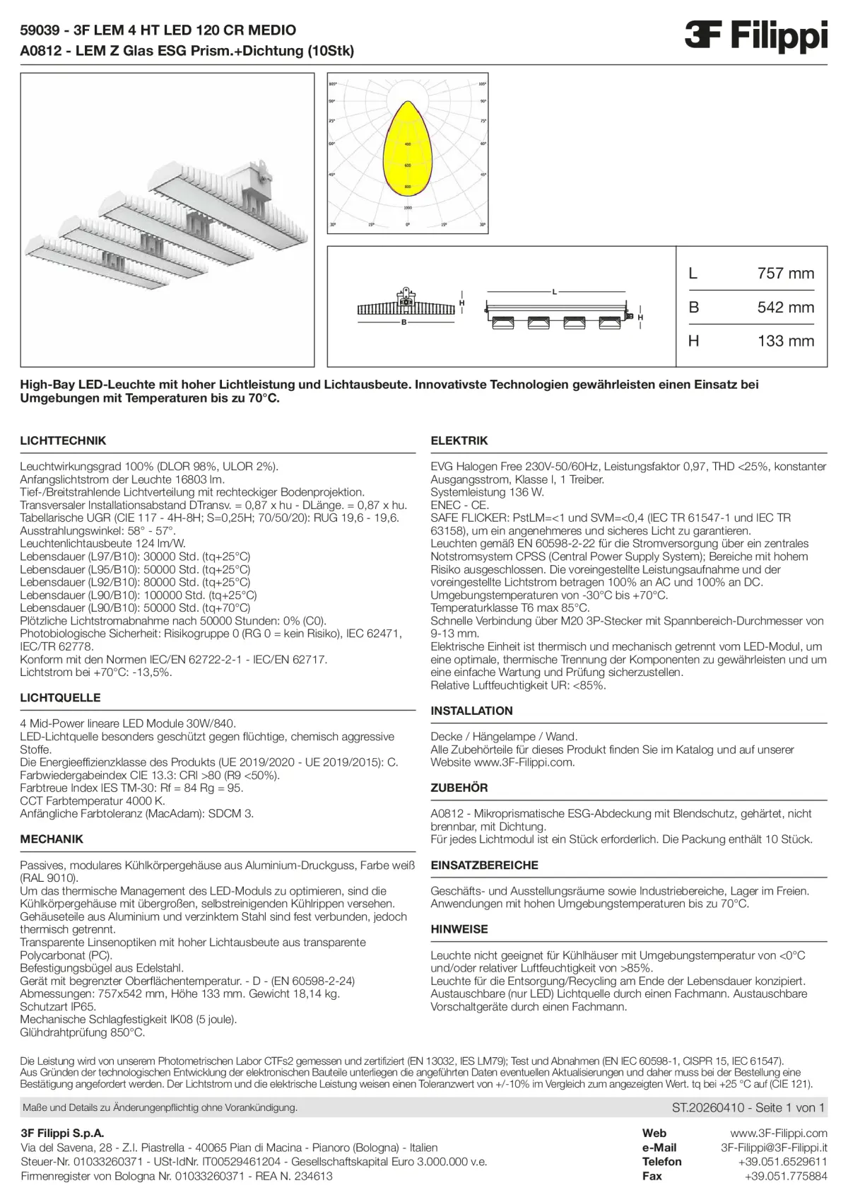 59039+A0812 - 3F LEM 4 HT LED 120 CR MEDIO + VS - Datasheet - de