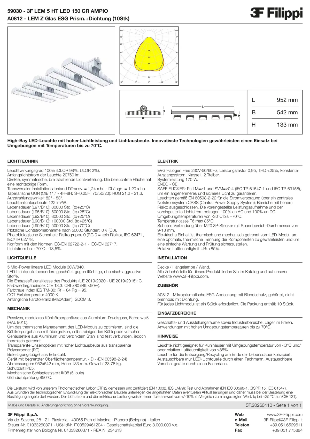 59030+A0812 - 3F LEM 5 HT LED 150 CR AMPIO + VS - Datasheet - de