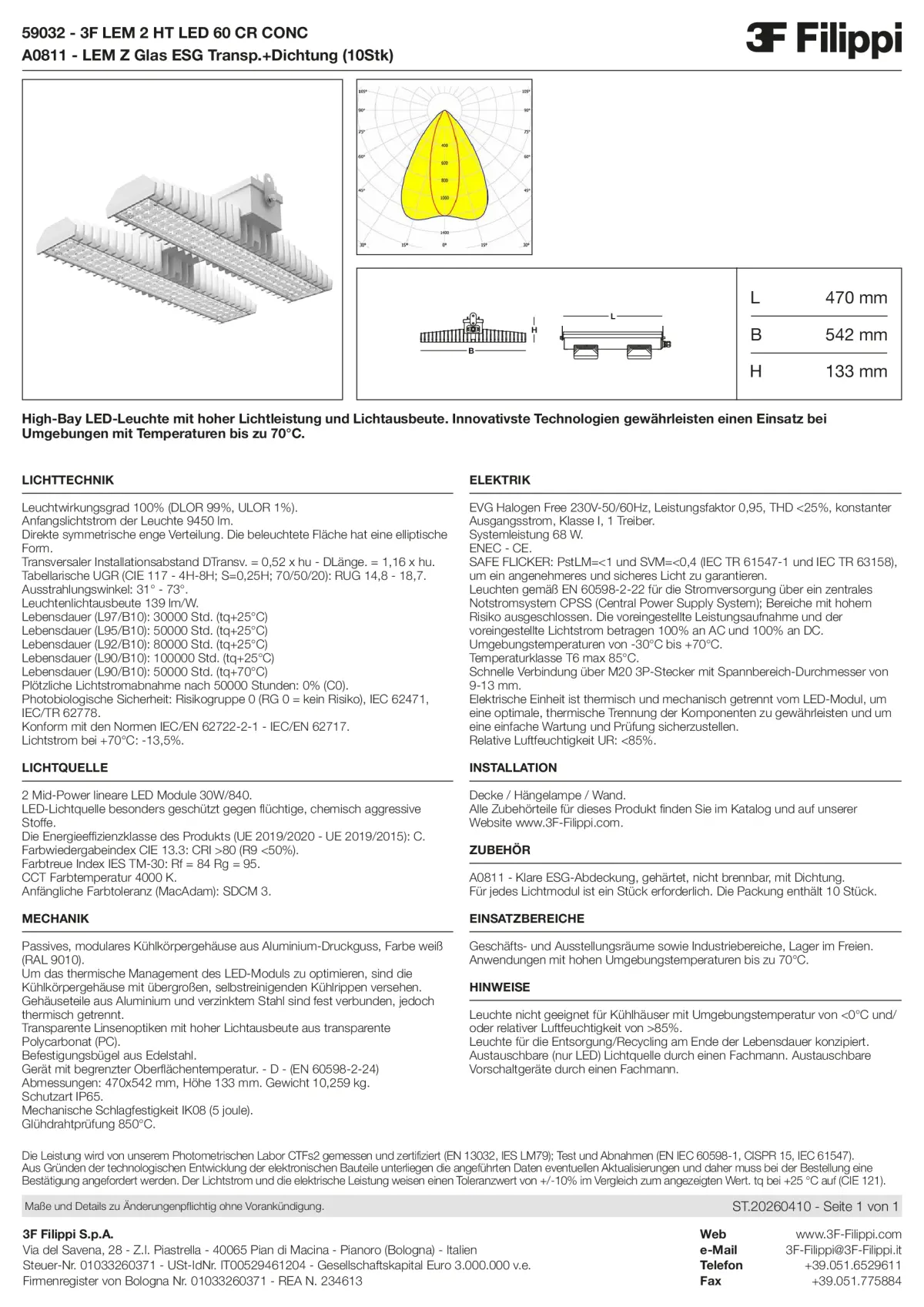 59032+A0811 - 3F LEM 2 HT LED 60 CR CONC + VT - Datasheet - de