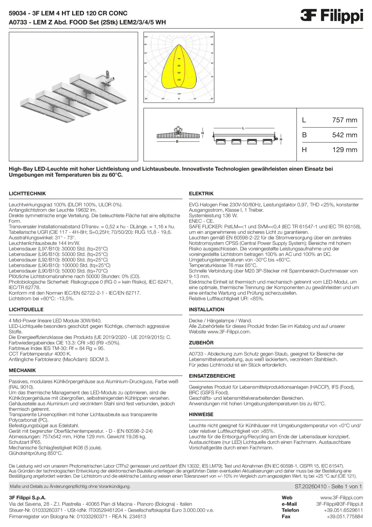 59034+A0733 - 3F LEM 4 HT LED 120 CR CONC + FOOD - Datasheet - de