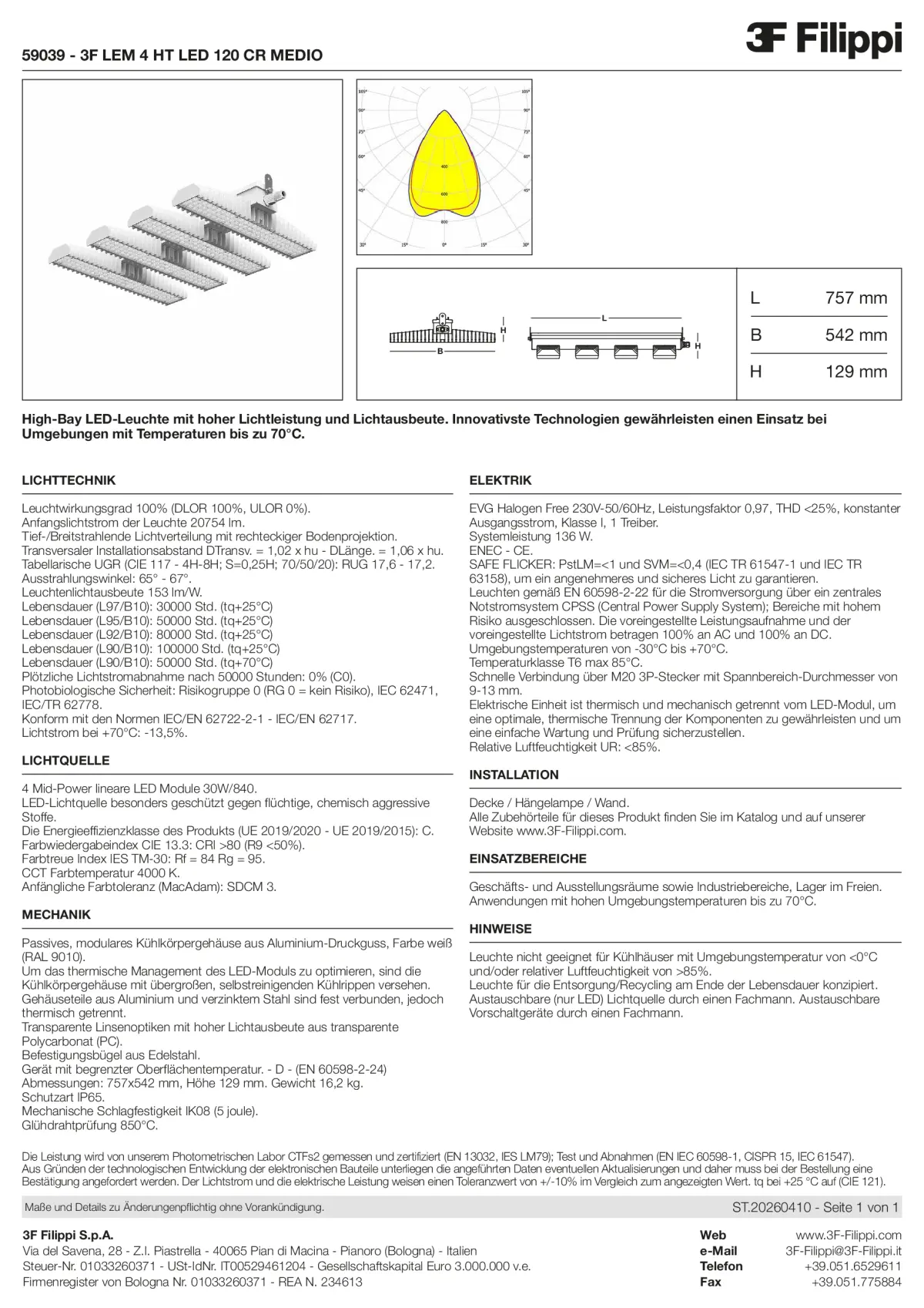 59039 - 3F LEM 4 HT LED 120 CR MEDIO - Datasheet - de