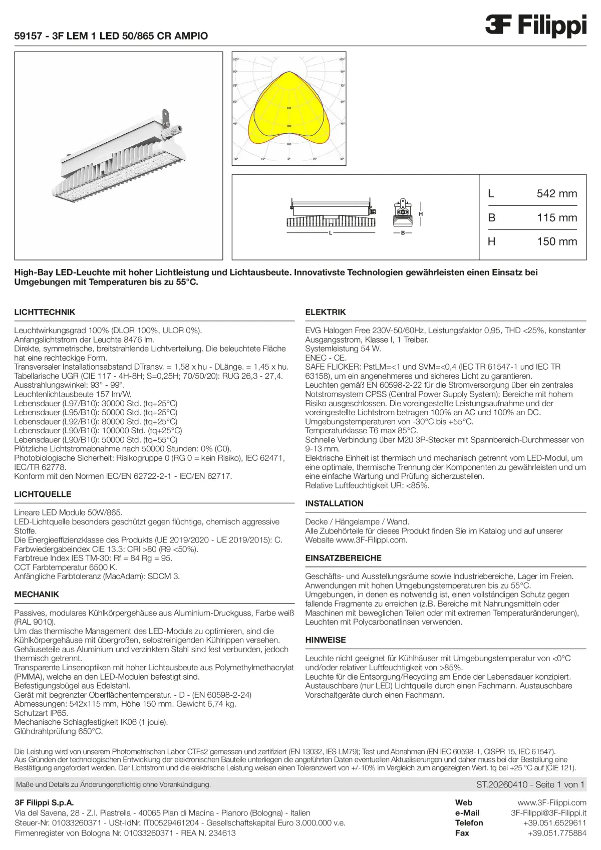 59157 - 3F LEM 1 LED 50-865 CR AMPIO - Datasheet - de