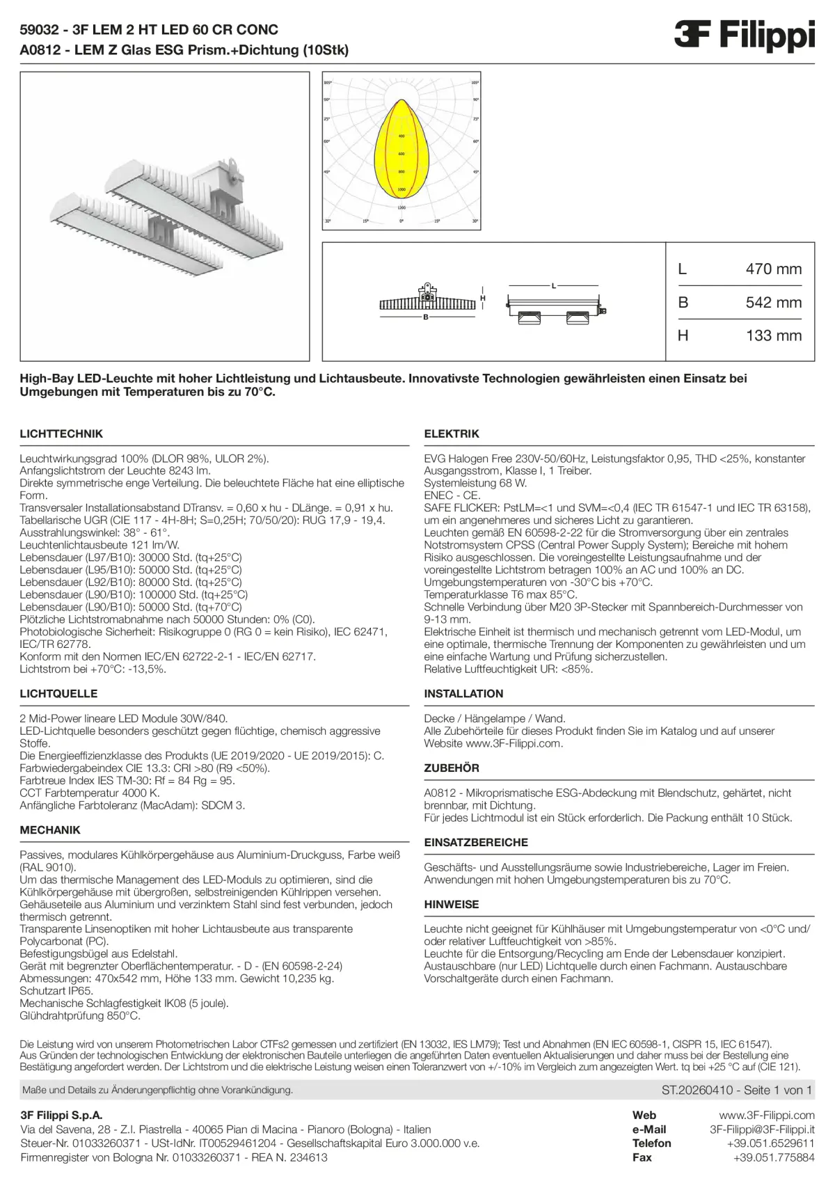 59032+A0812 - 3F LEM 2 HT LED 60 CR CONC + VS - Datasheet - de