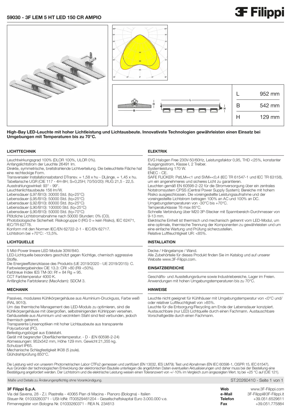 59030 - 3F LEM 5 HT LED 150 CR AMPIO - Datasheet - de