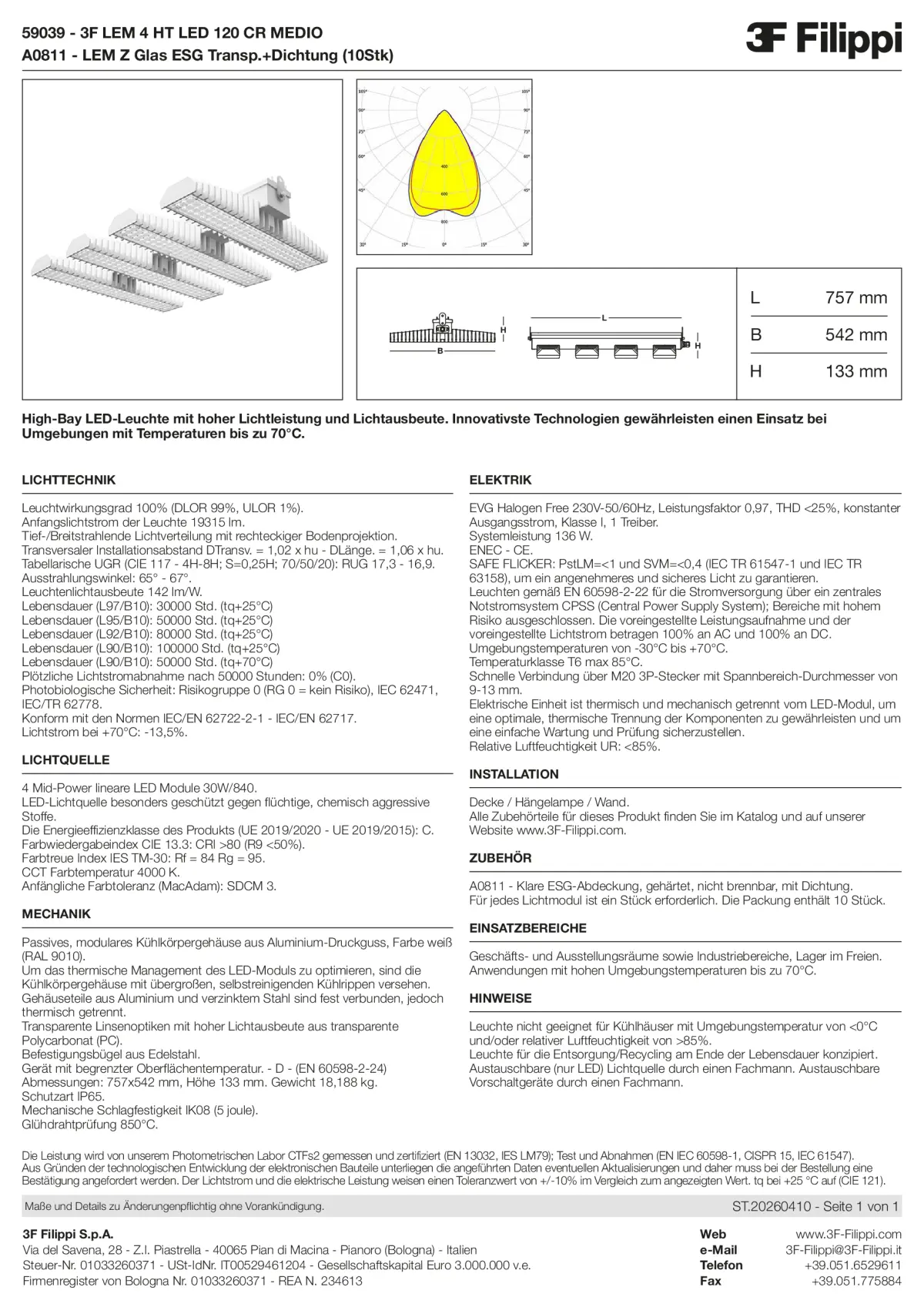 59039+A0811 - 3F LEM 4 HT LED 120 CR MEDIO + VT - Datasheet - de