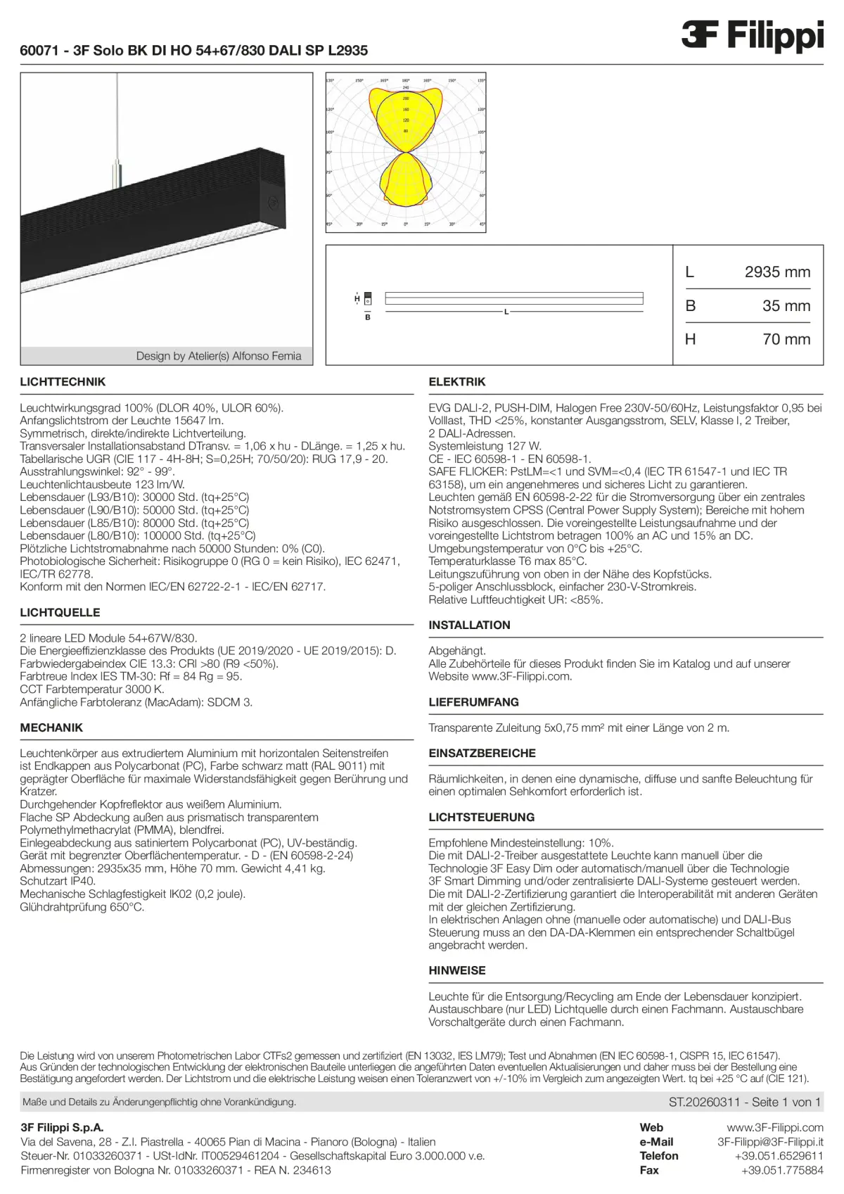 60071 - 3F Solo BK DI HO 54+67-830 DALI SP L2935 - Datasheet - de