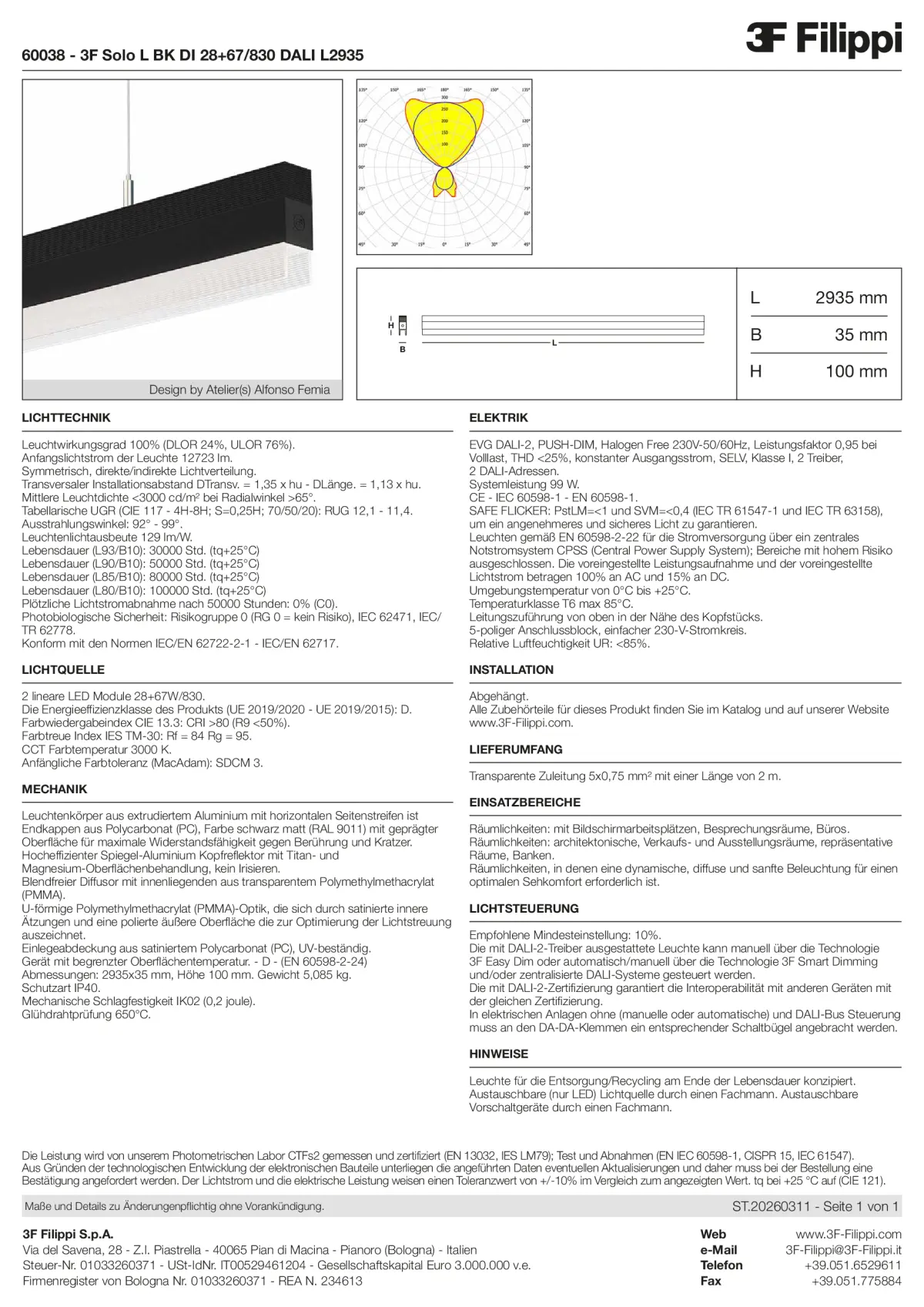 60038 - 3F Solo L BK DI 28+67-830 DALI L2935 - Datasheet - de