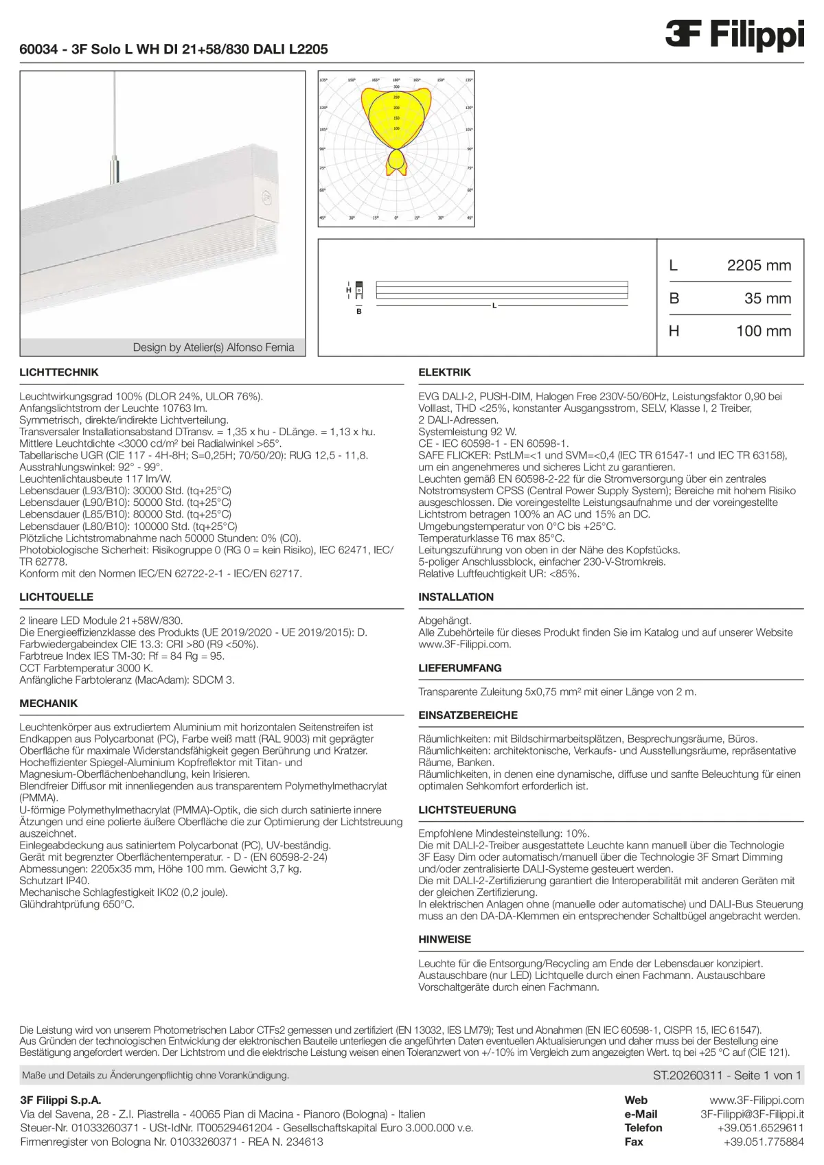 60034 - 3F Solo L WH DI 21+58-830 DALI L2205 - Datasheet - de