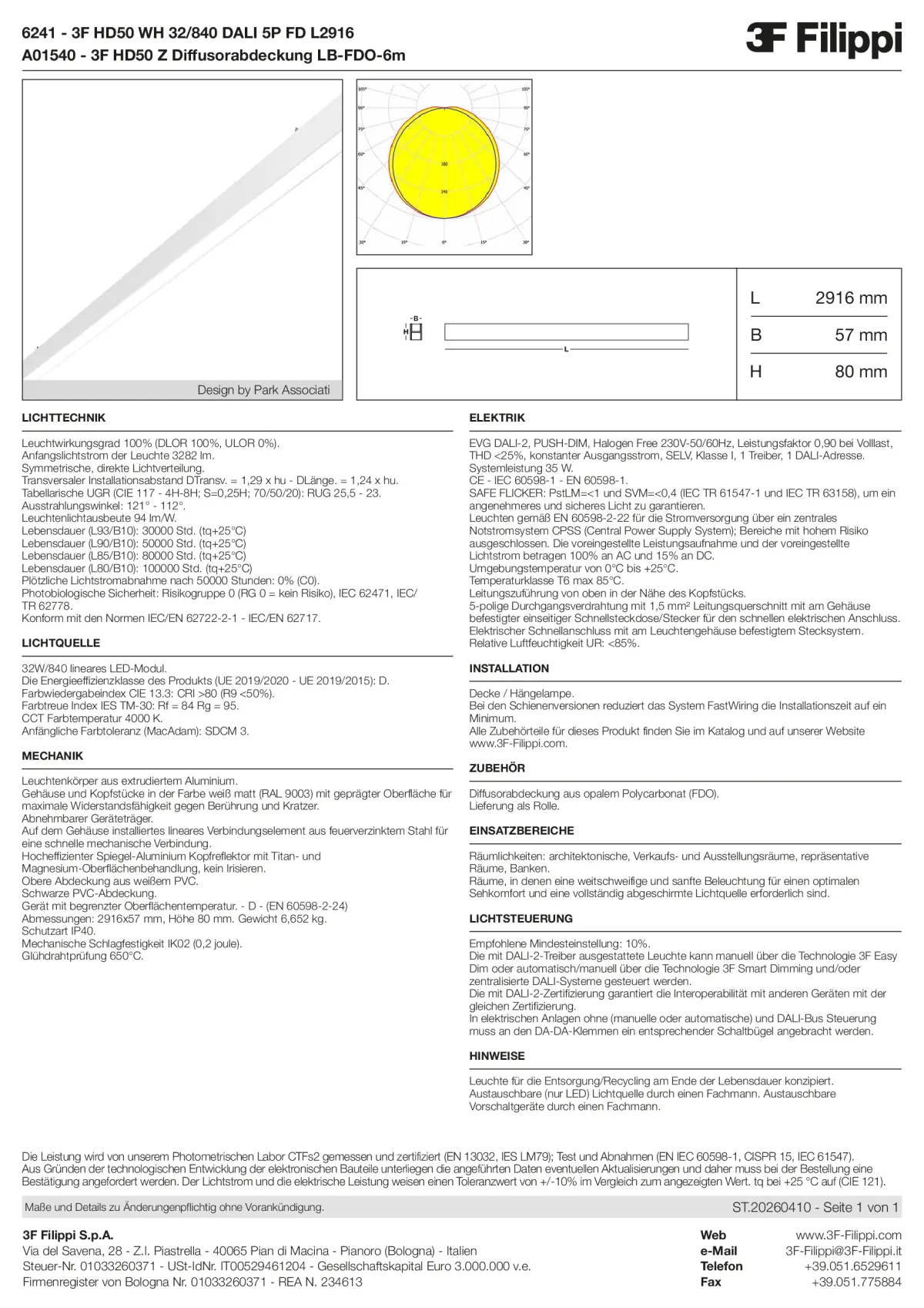 6241+A01540 - 3F HD50 WH 32-840 DALI 5P FD L2916 + FDO - Datasheet - de