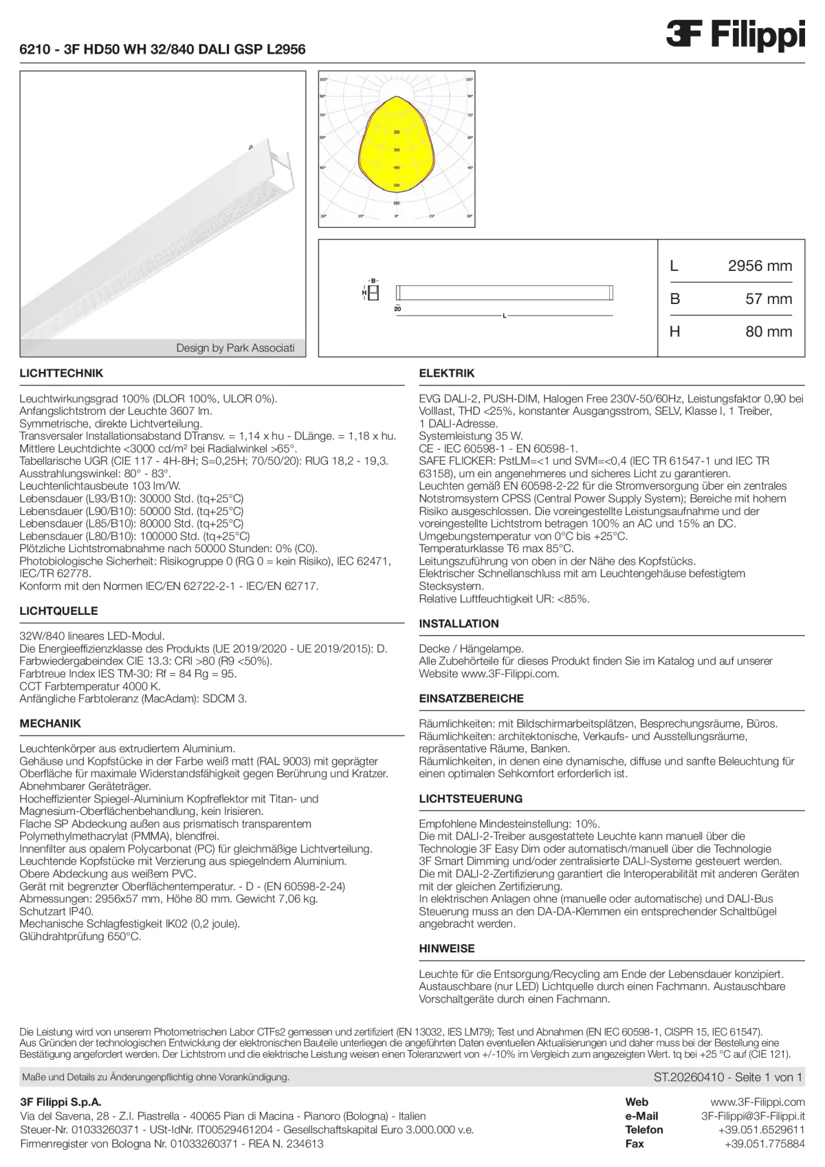6210 - 3F HD50 WH 32-840 DALI GSP L2956 - Datasheet - de