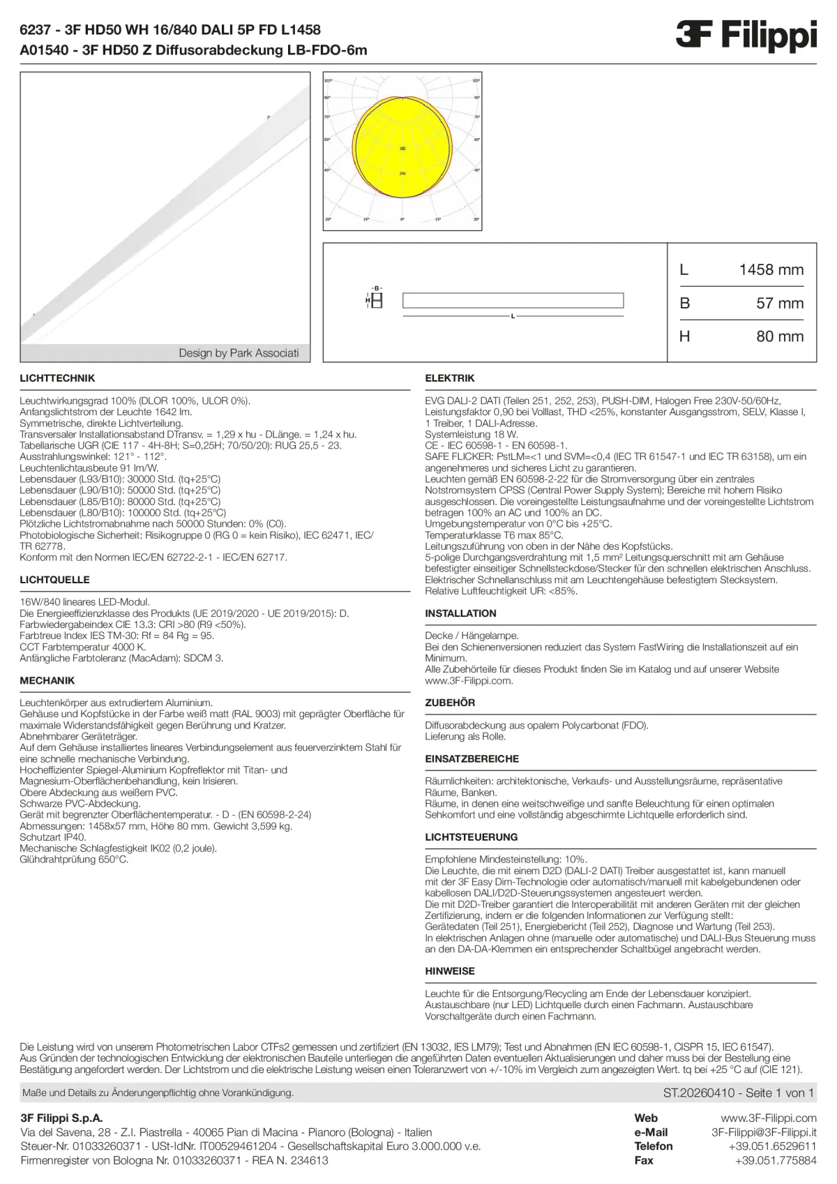 6237+A01540 - 3F HD50 WH 16-840 DALI 5P FD L1458 + FDO - Datasheet - de