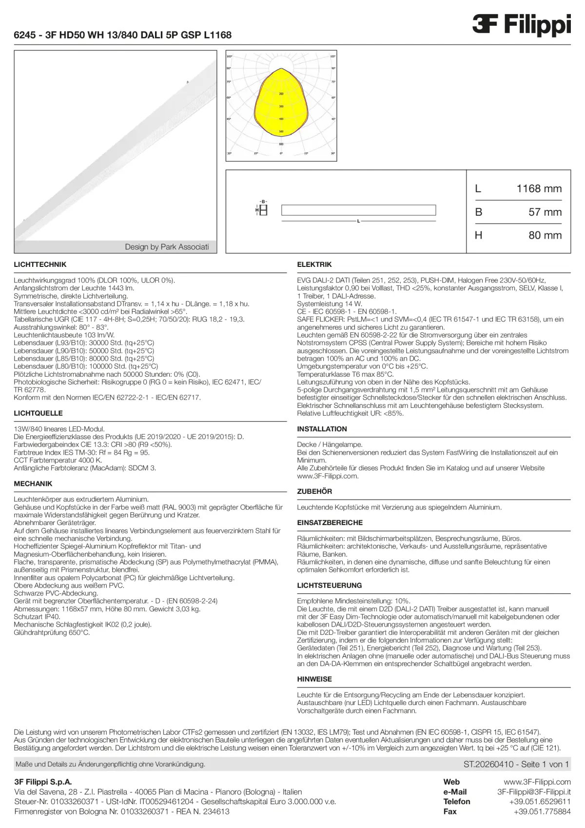 6245 - 3F HD50 WH 13-840 DALI 5P GSP L1168 - Datasheet - de