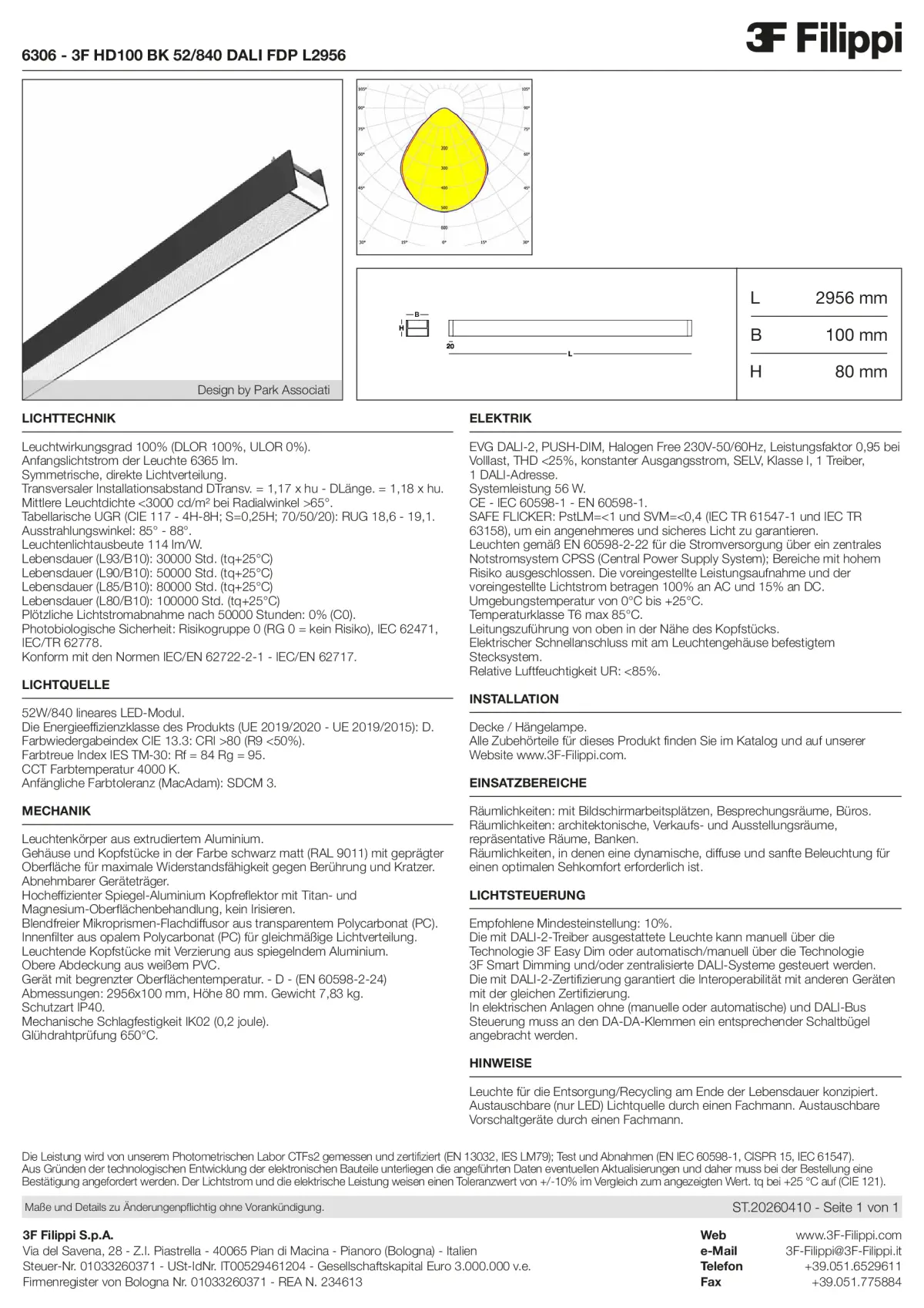 6306 - 3F HD100 BK 52-840 DALI FDP L2956 - Datasheet - de