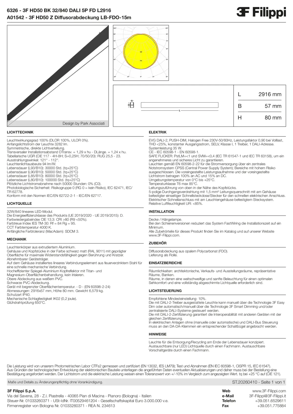 6326+A01542 - 3F HD50 BK 32-840 DALI 5P FD L2916 + FDO - Datasheet - de