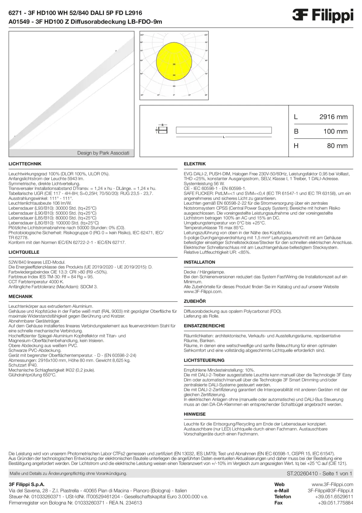 6271+A01549 - 3F HD100 WH 52-840 DALI 5P FD L2916 + FDO - Datasheet - de