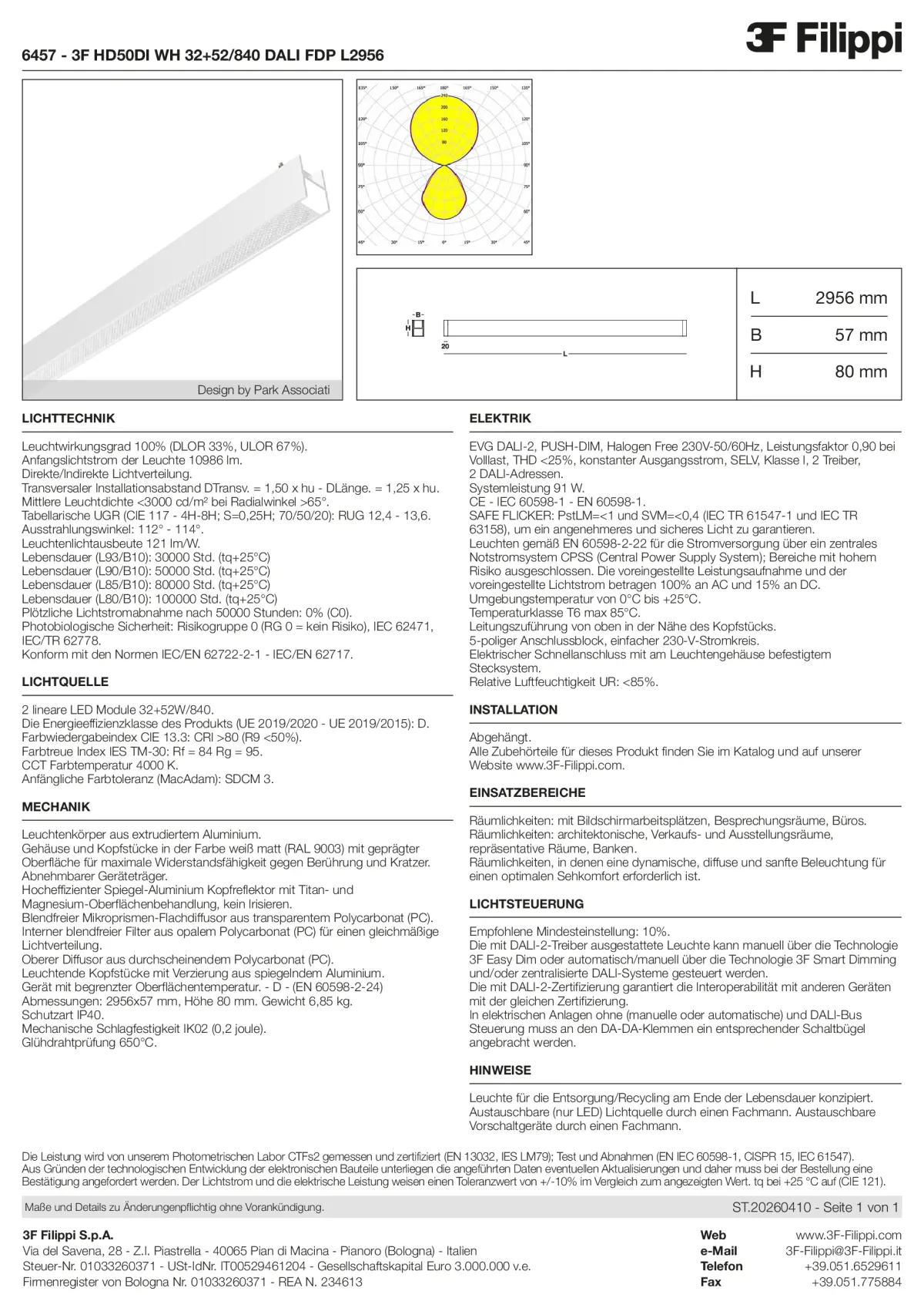 6457 - 3F HD50DI WH 32+52-840 DALI FDP L2956 - Datasheet - de
