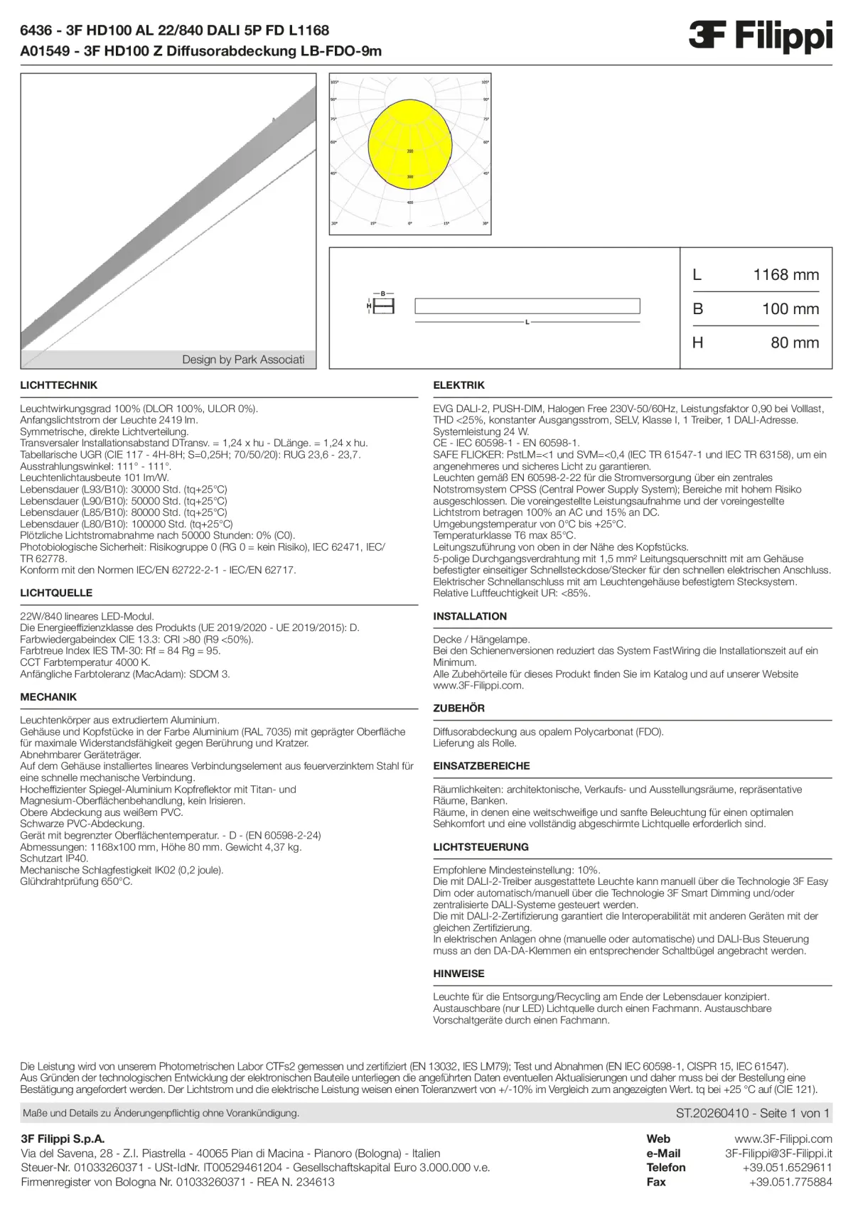 6436+A01549 - 3F HD100 AL 22-840 DALI 5P FD L1168 + FDO - Datasheet - de